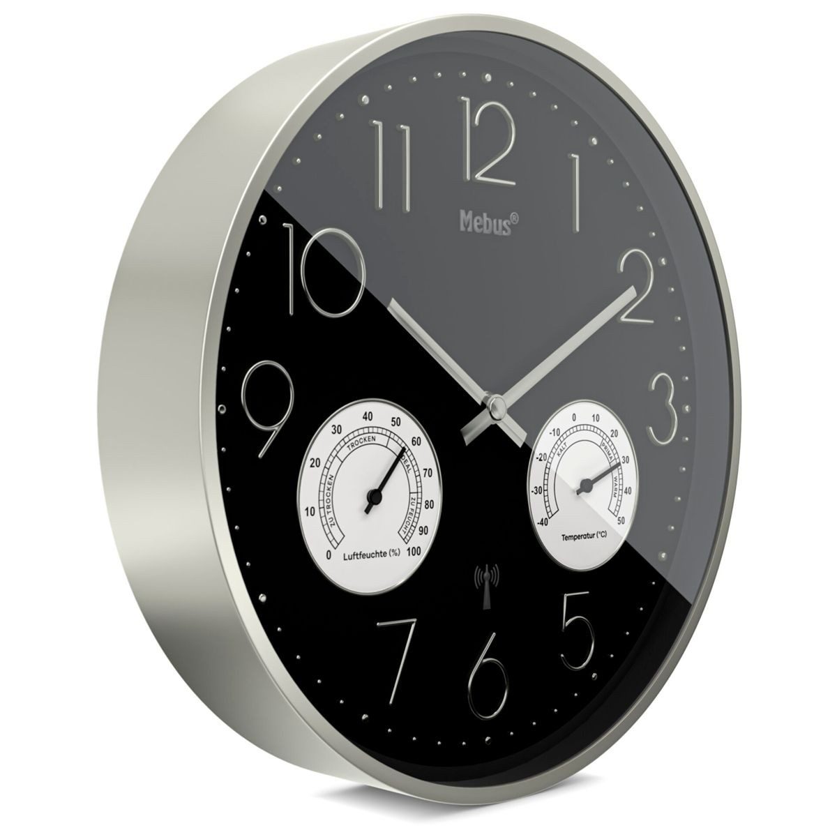 Mebus Wecker 12988 Funkwanduhr mit Thermo-Hygrometer
