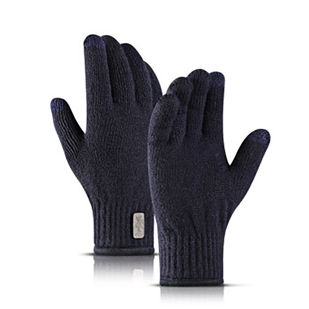 SCOHEAD Strickhandschuhe Winterhandschuhe Touchscreen,Handschuhe Herren Damen (1 paar, für Laufen Radfahren Freizeit Outdoor) Winter Strickhandschuhe blau