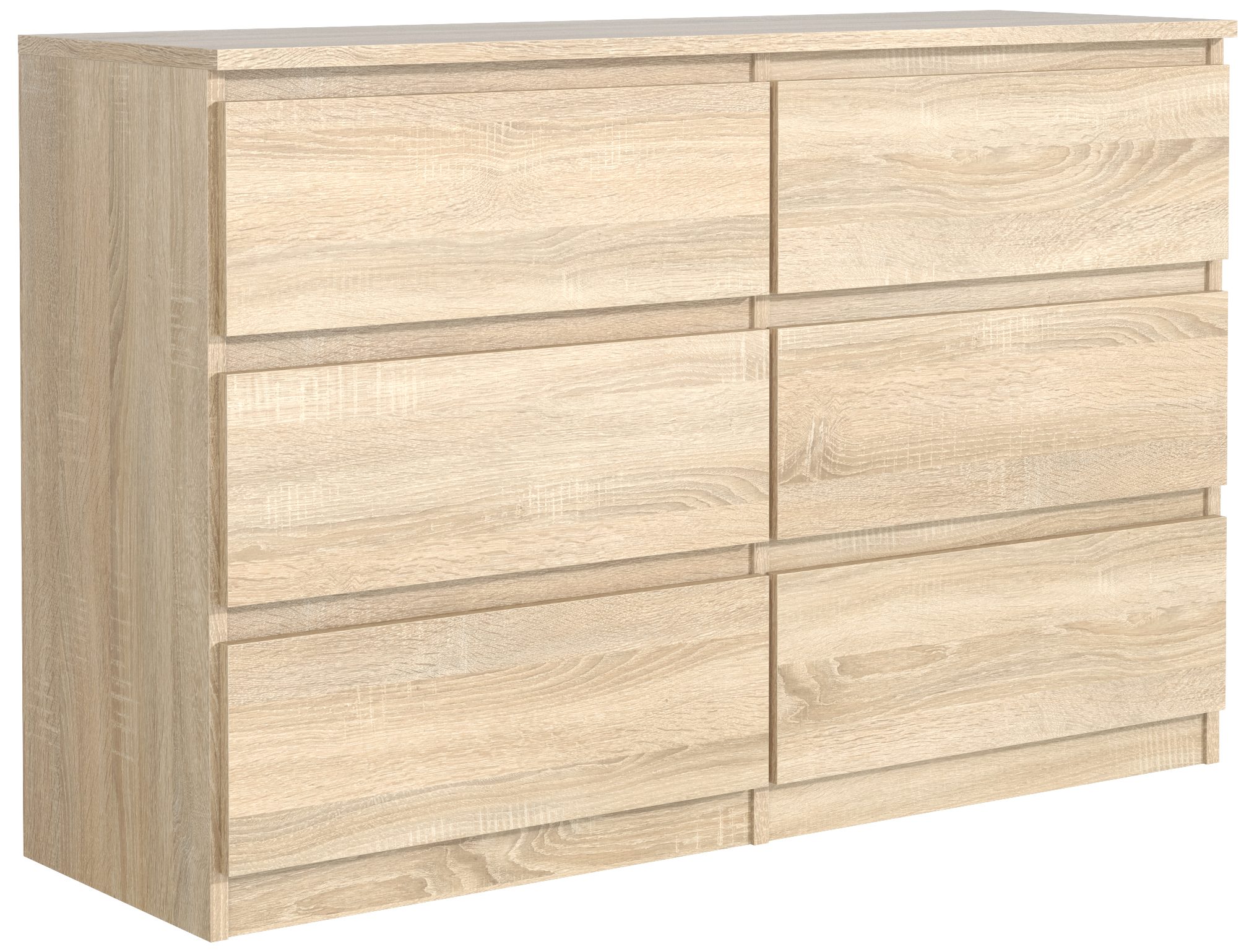 MAGOWA Schubkastenkommode Kommode 120cm - moderne Kommode mit 6 Schubladen für viel Stauraum (Breite 120cm Tiefe 39 cm Höhe 78,5 cm), Unterseite mit Gleitern für optimale Belüftung ausgestattet
