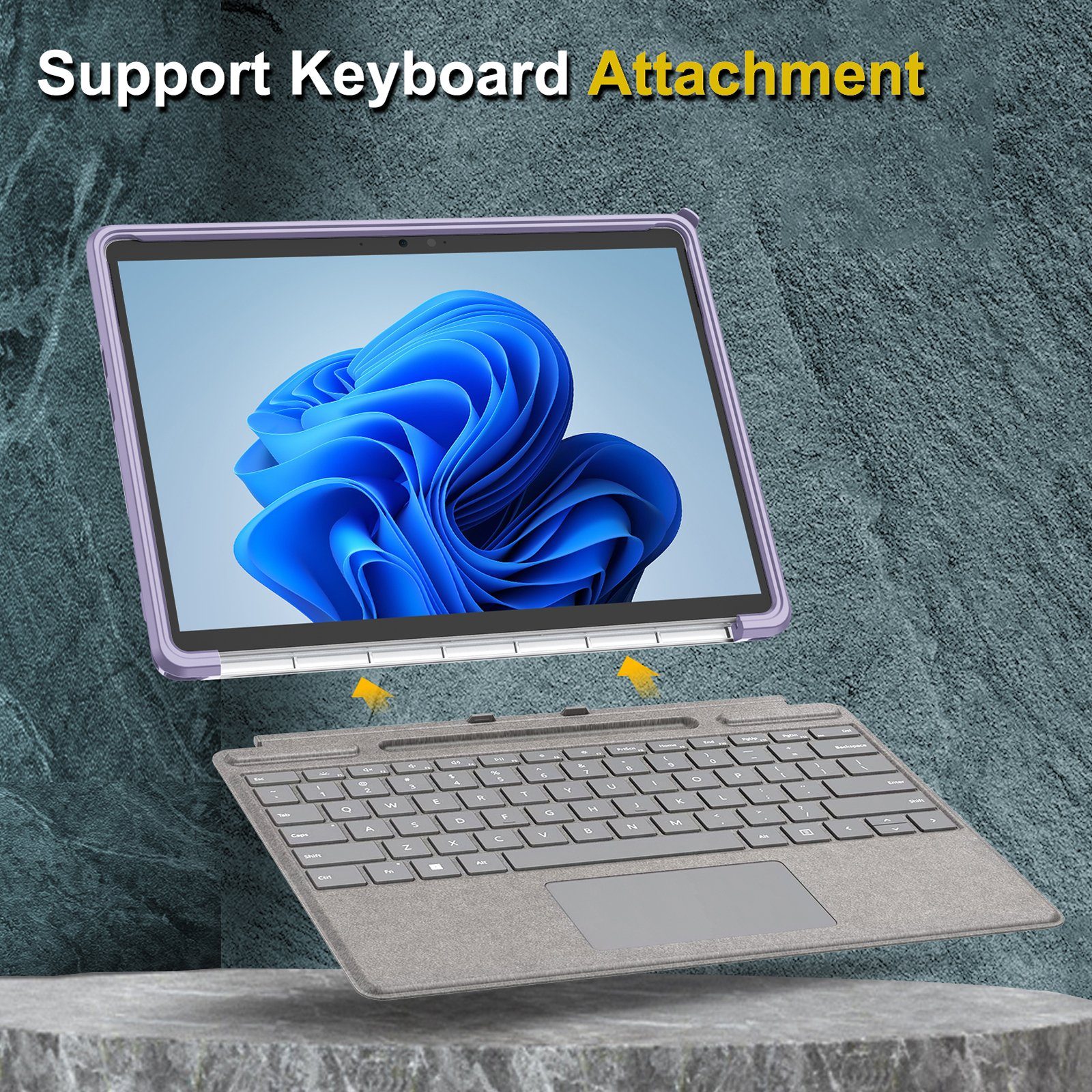 Fintie Tablet-Hülle für Microsoft Surface Pro 11/Pro 10(2024)/Pro 9/Pro 9 5G(2022) 13 Zoll, Stoßfeste Robuste Hülle mit Original Ständer, Type Cover Kompatibel