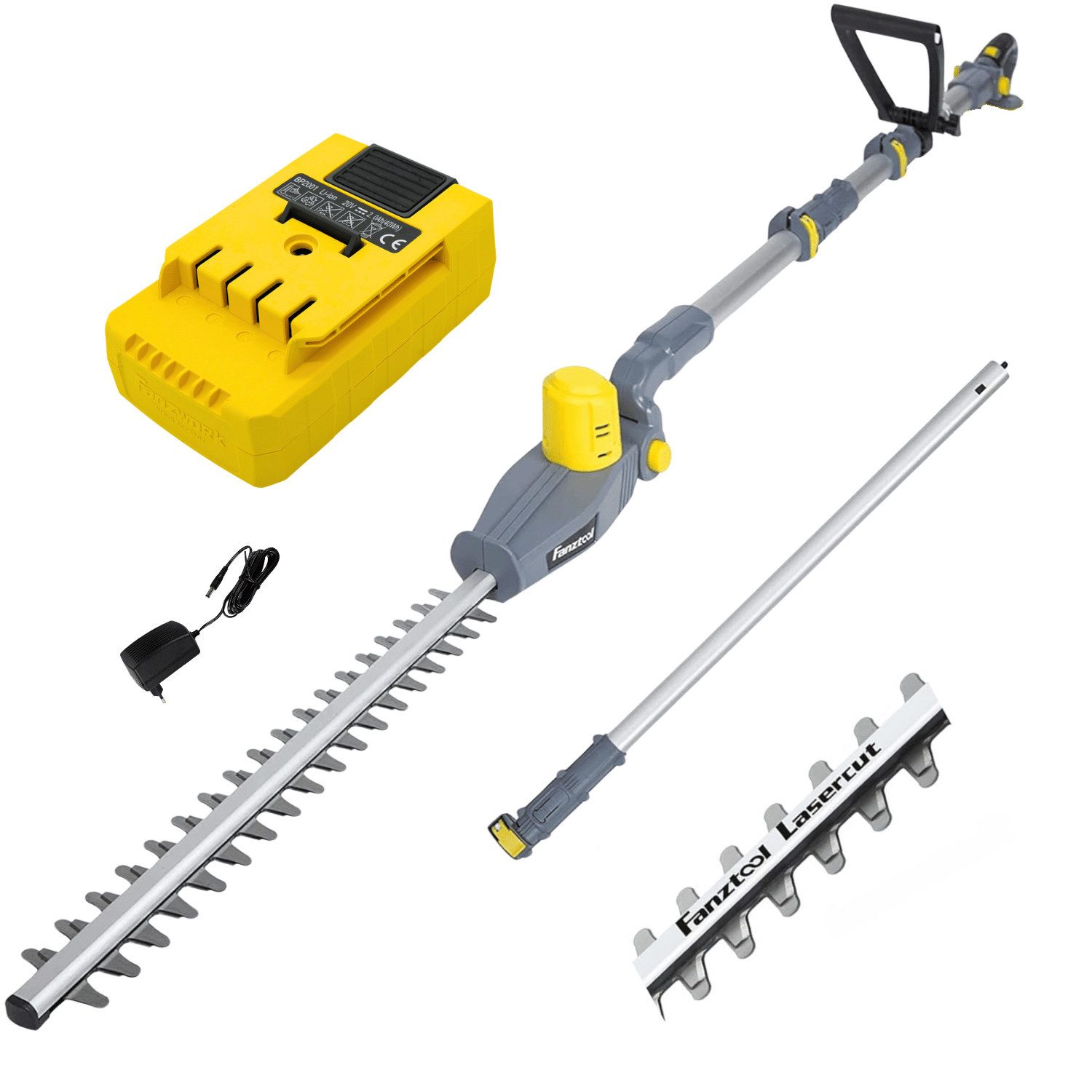 Fanztool Akku-Heckenschere Teleskop Heckenschere 14 mm Zahnabstand mit 2Ah günstig online kaufen