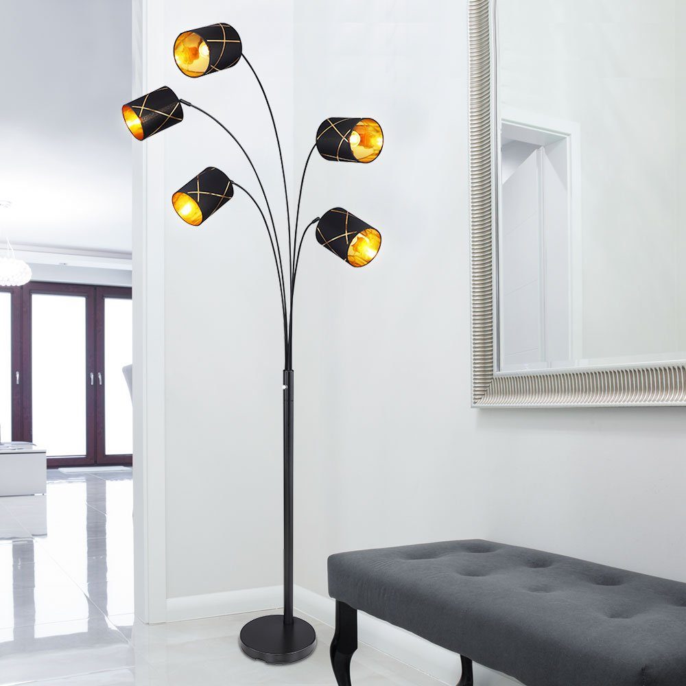 Stehlampe, mit beweglichen Flur Leuchtmittel Stehlampe Globo Lampenschirm schwarz nicht inklusive, Stehleuchte