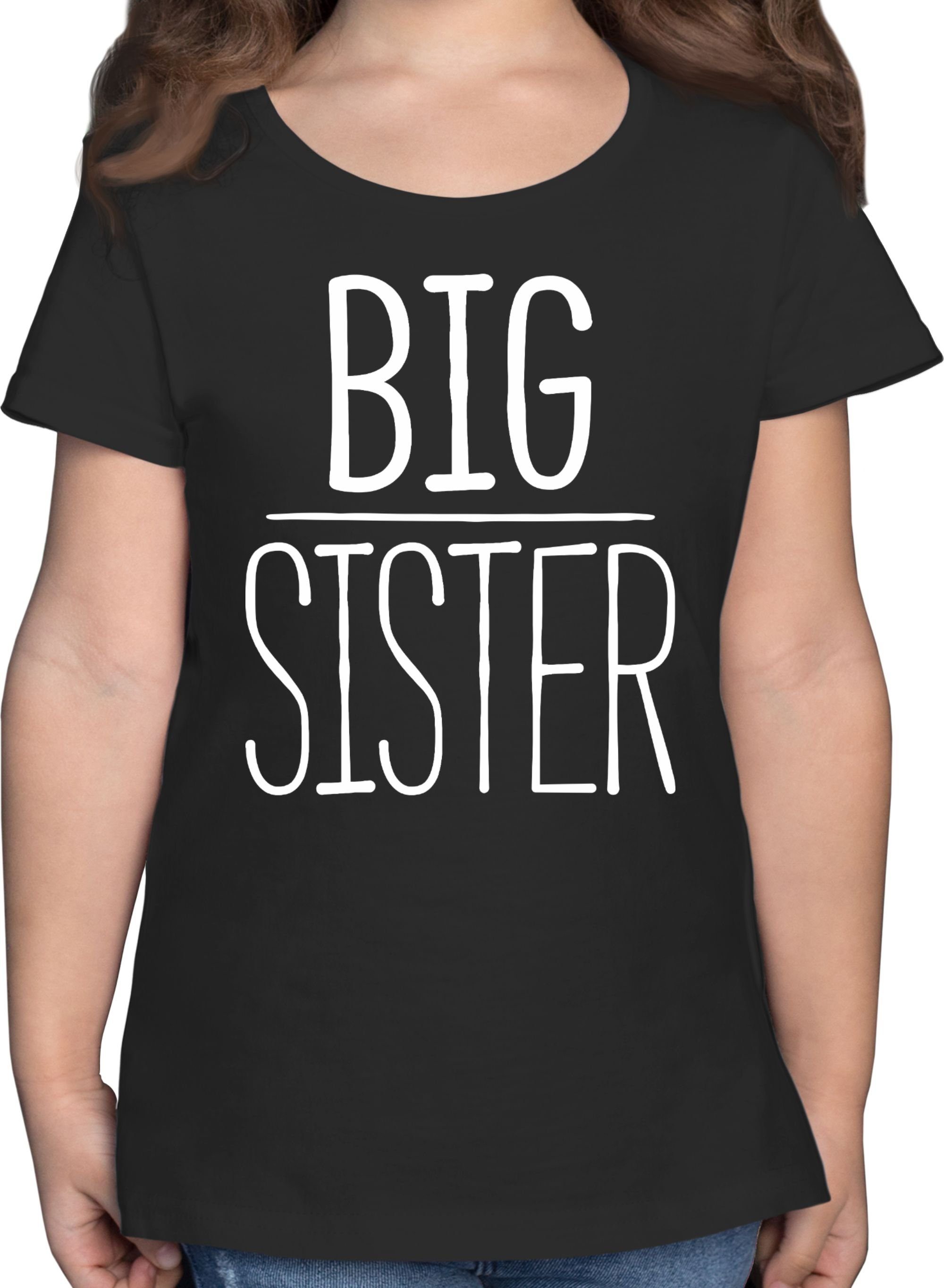 Shirtracer T-Shirt Big Schwarz Schwester 2 und Bruder Geschwister Sister