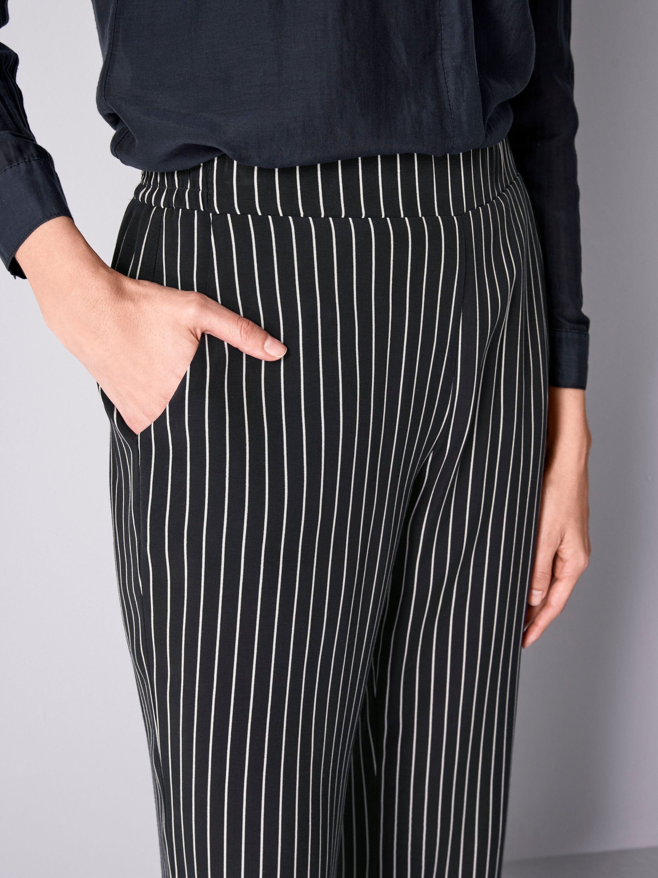 Alba Moda Stoffhose Wideleg Hose in Streifenoptik