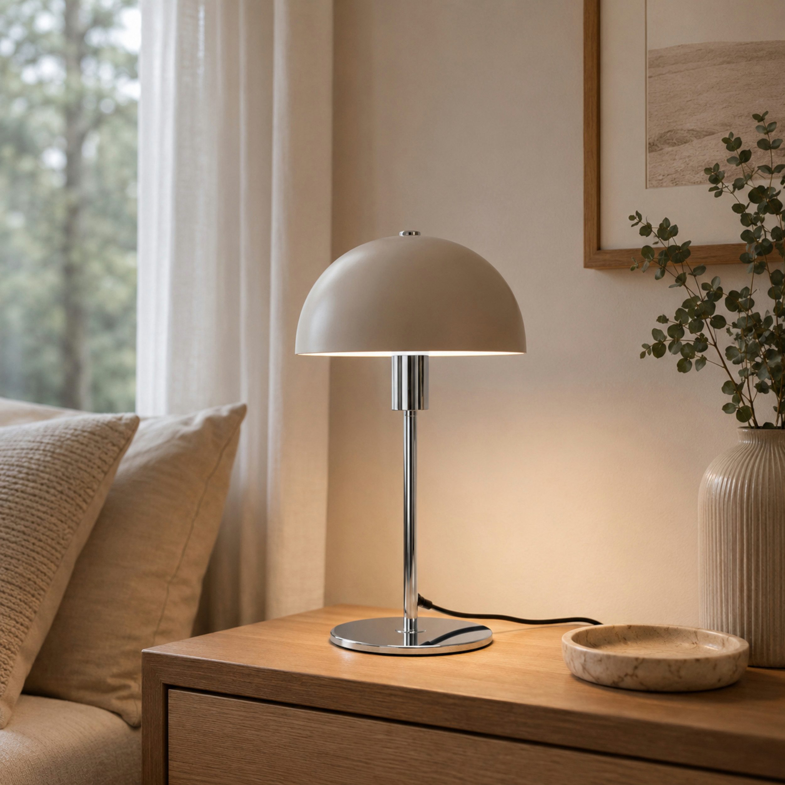 LeGer Home by Lena Gercke Tischleuchte Linnea Pilz Lampe, ohne Leuchtmittel, Pilzleuchte, Tischlampe, Metallsockel, Höhe 35,5 cm