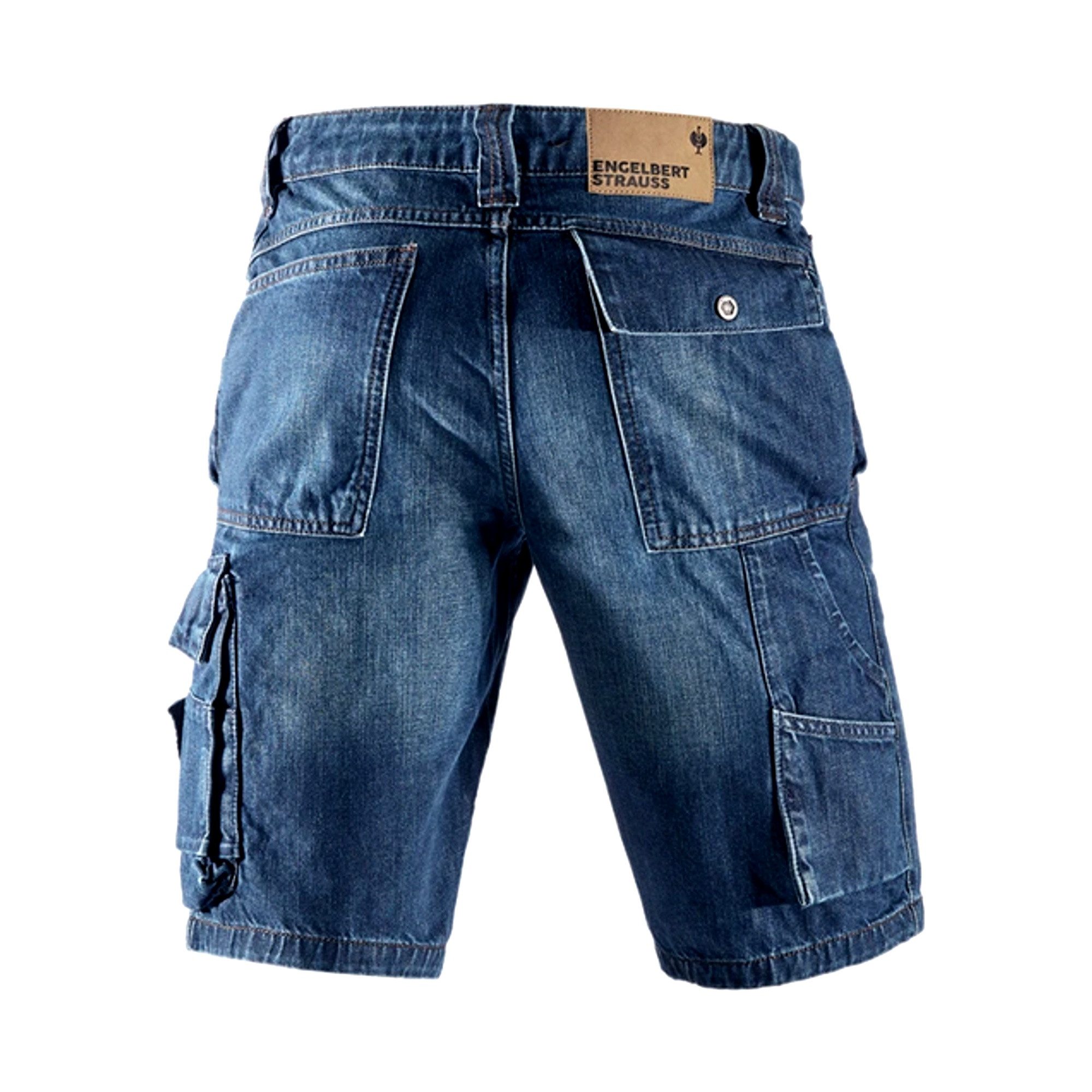 Engelbert Strauss Jeansshorts e.s. Worker-Jeans-Short, darkwashed Bund dehnbar