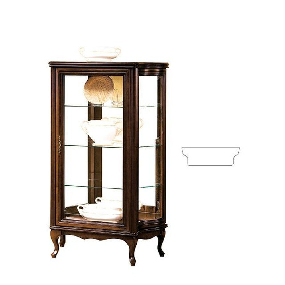 JVmoebel Vitrine Eleganter Vitrinenschrank aus Italien in Braun für Ihr Zuhause (Vitrine) Made in Europa