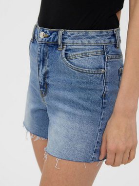 Vero Moda Jeansshorts Kurze Denim Jeans Shorts mit Fransen VMBRENDA (1-tlg) 4110 in Blau