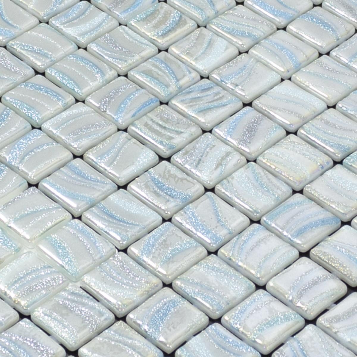 Mosafil Mosaikfliesen Glas Schwimmbad Pool Mosaik Marisburg Glitzer, Glas-Ecoglas 31.600x31.600, grau, Punktverklebt - Frostsicher - Wasserdicht - Wasserfest - Rutschfest