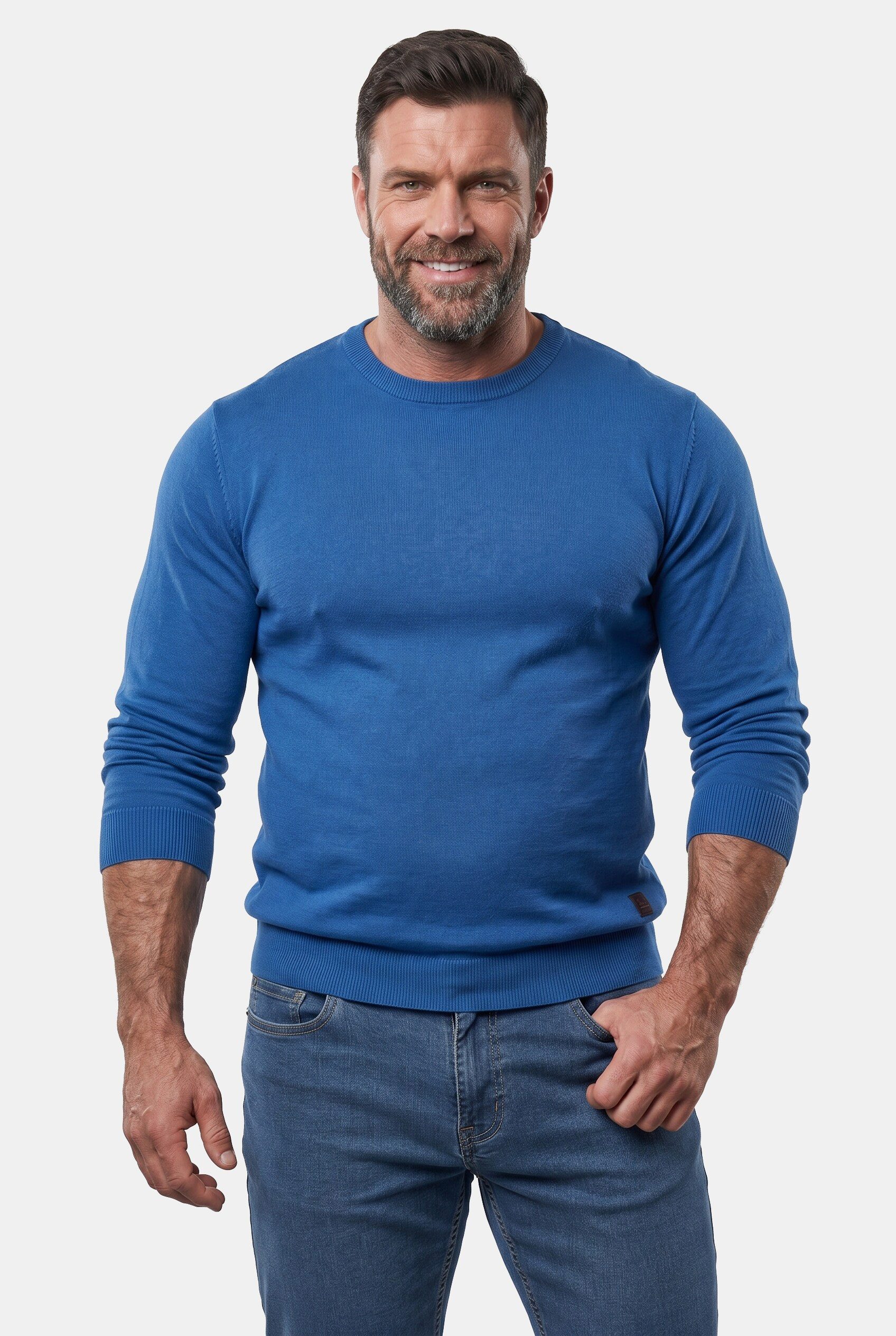 Men Plus Rundhalspullover Pullover Feinstrick Rundhals bis 8 XL