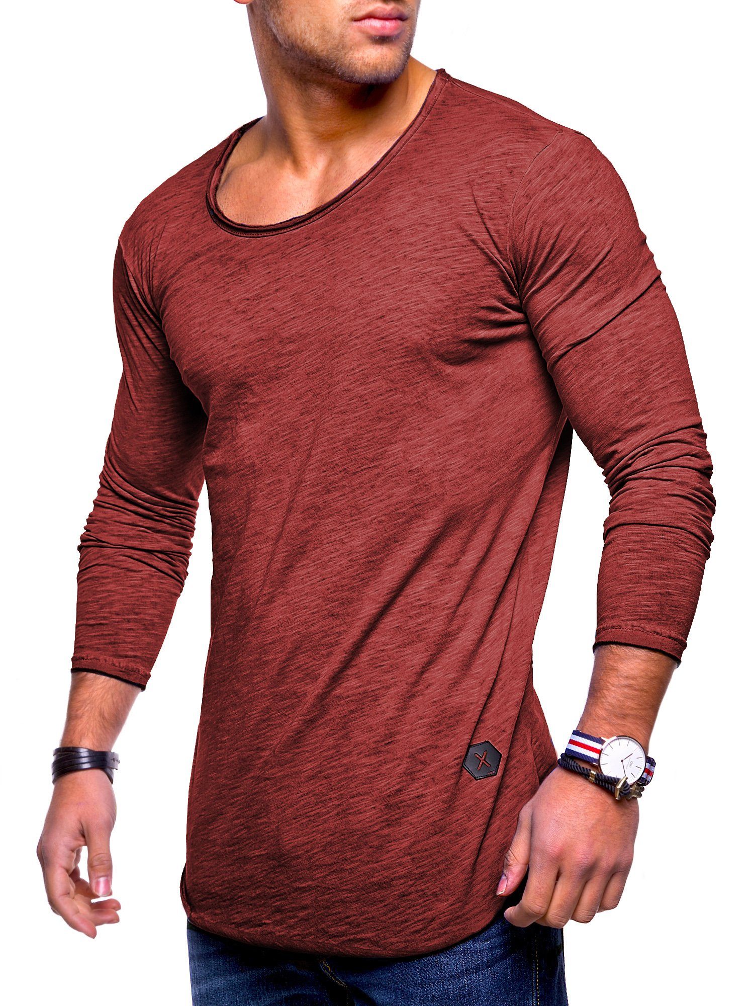 behype Langarmshirt Dust L/S mit weitem Halsausschnitt