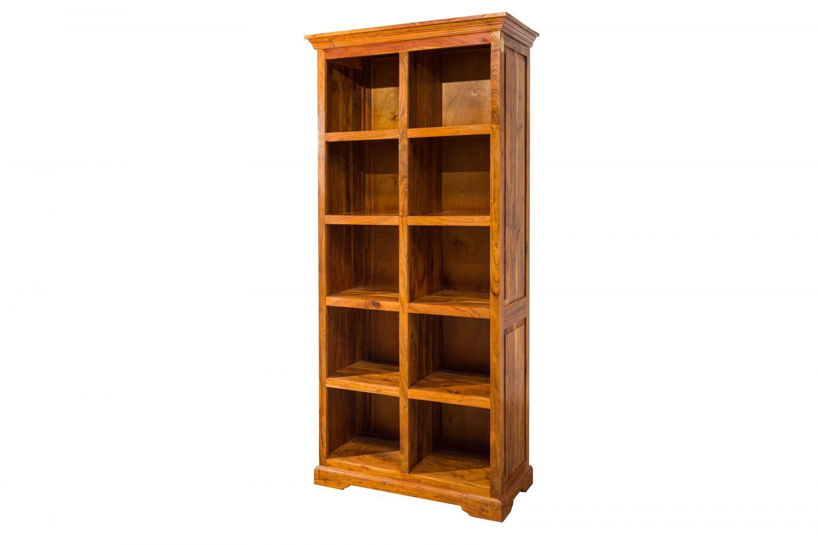 Massivmoebel24 Bücherregal OXFORD, 1-tlg., Regal Akazie 90x43x195 honig  lackiert OXFORD #0435