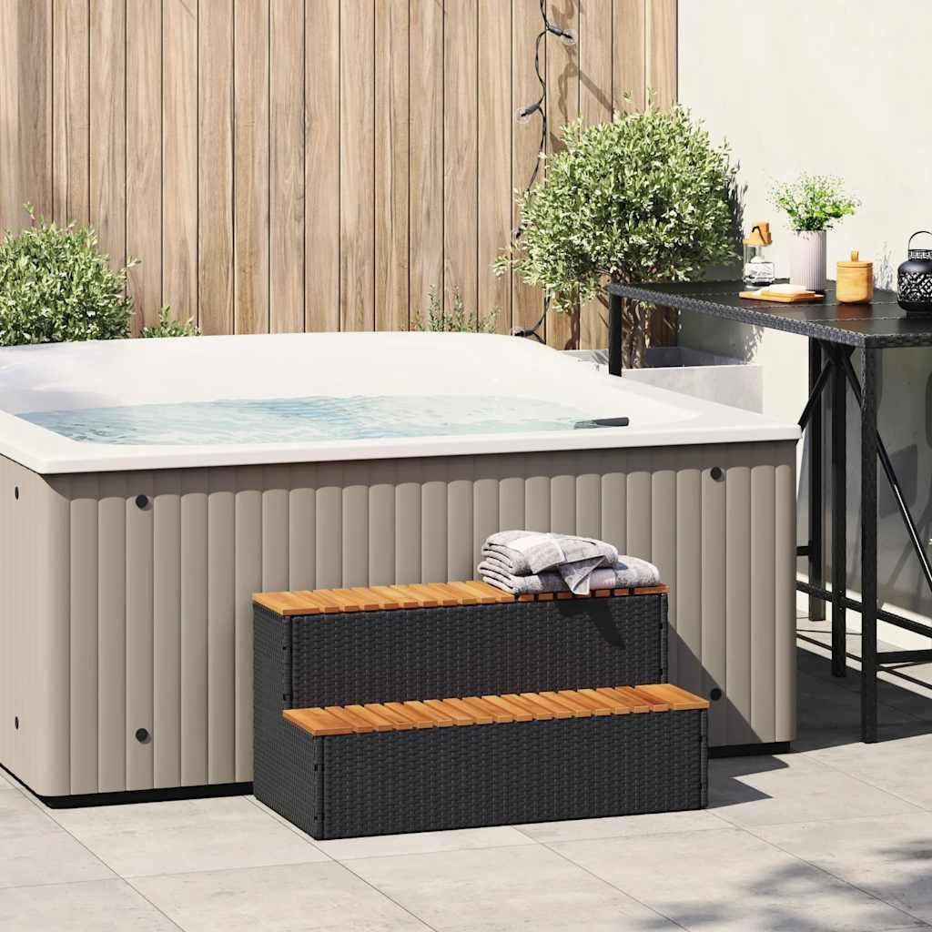 vidaXL Poolleiter, Whirlpooltreppe Schwarz 100x50x50,5cm Poly günstig online kaufen