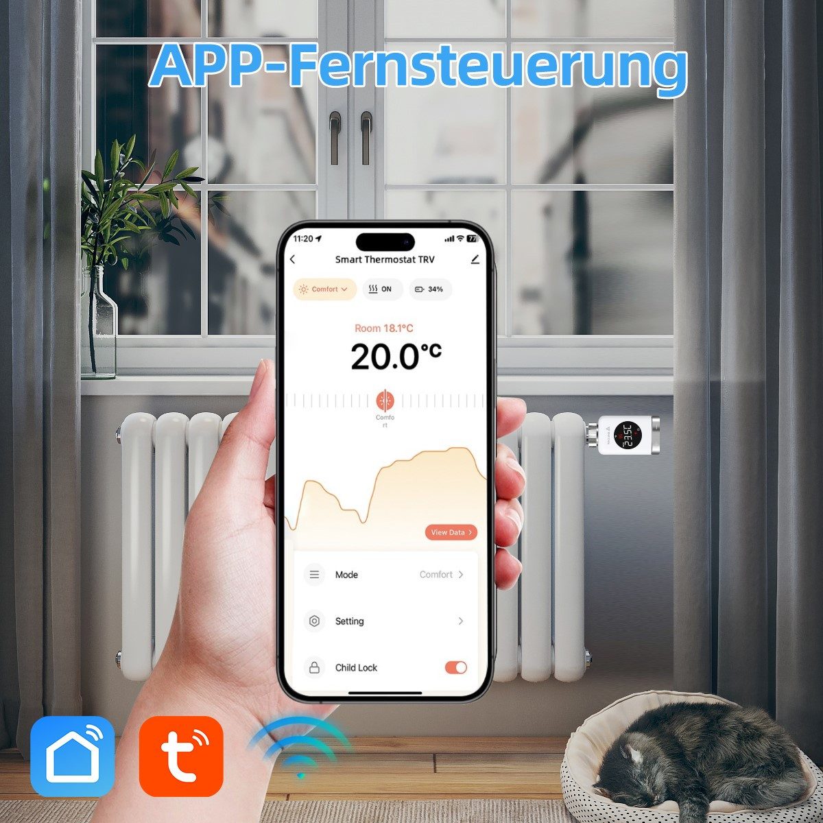 Salcar Heizkörperthermostat Heizkörperthermostat TRV801W Thermostat Heizung günstig online kaufen