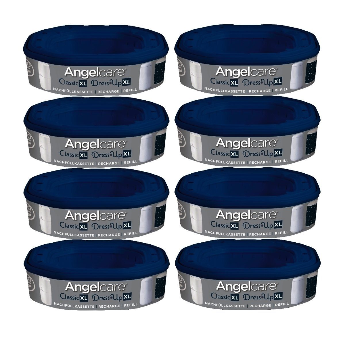 Angelcare® Windeleimer Nachfüllkassetten für Windeleimer Dress-Up und Classic XL 8 Stück