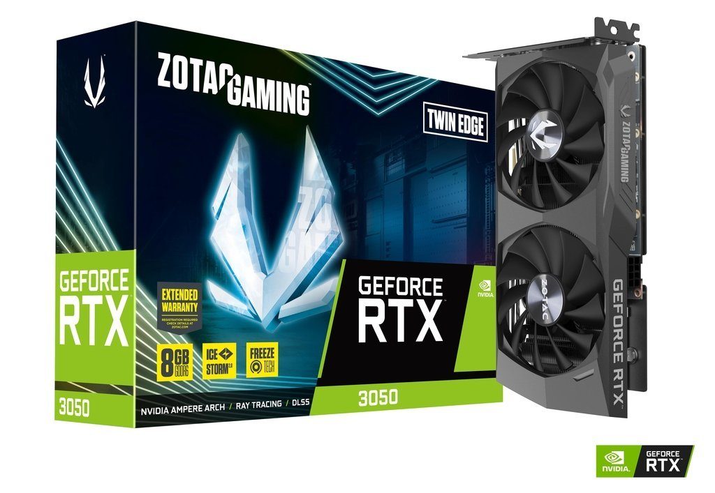 Zotac GAMING GeForce RTX 3050 Twin Edge Grafikkarte (8 GB, GDDR6)