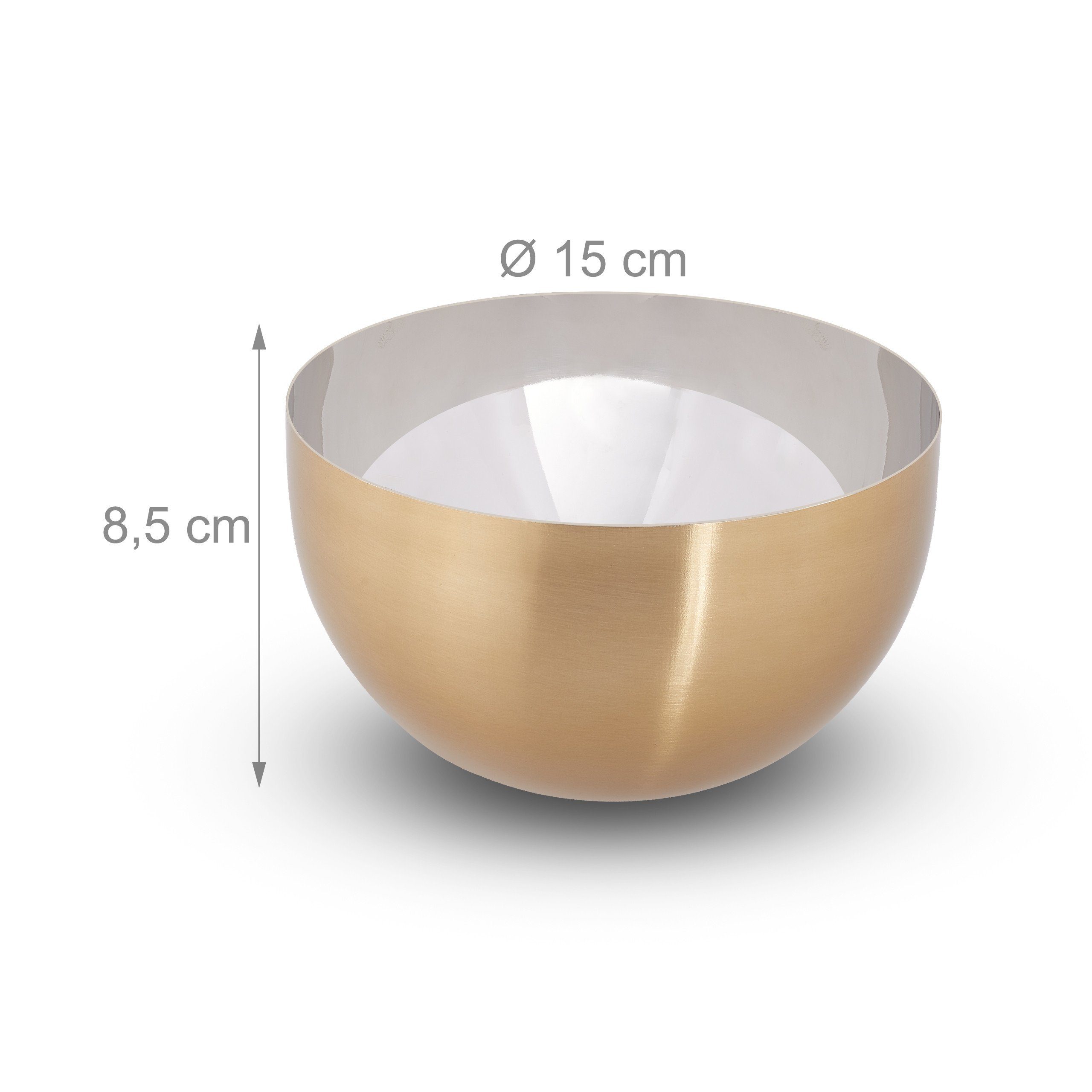 relaxdays Servierschüssel 2 x moderne Servierschüssel Ø 15 cm, Edelstahl