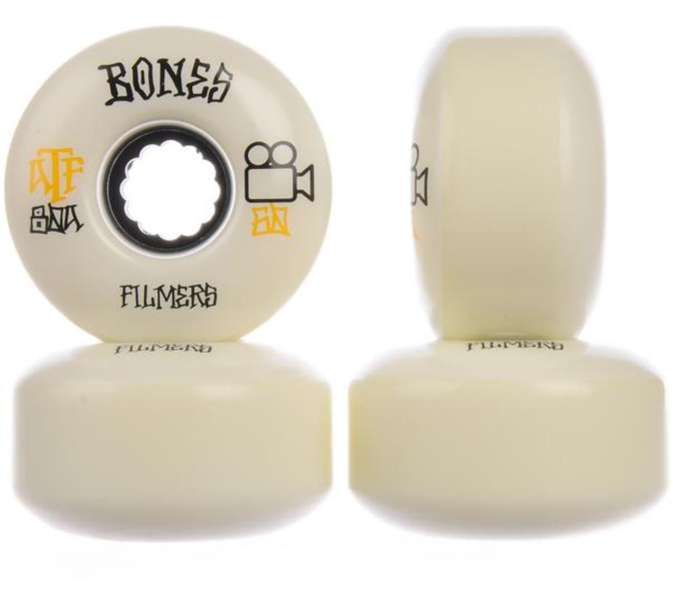 Bones Skateboard Bones Skateboard Rollen Filmers ATF 60mm 80a (4erSet) weiß