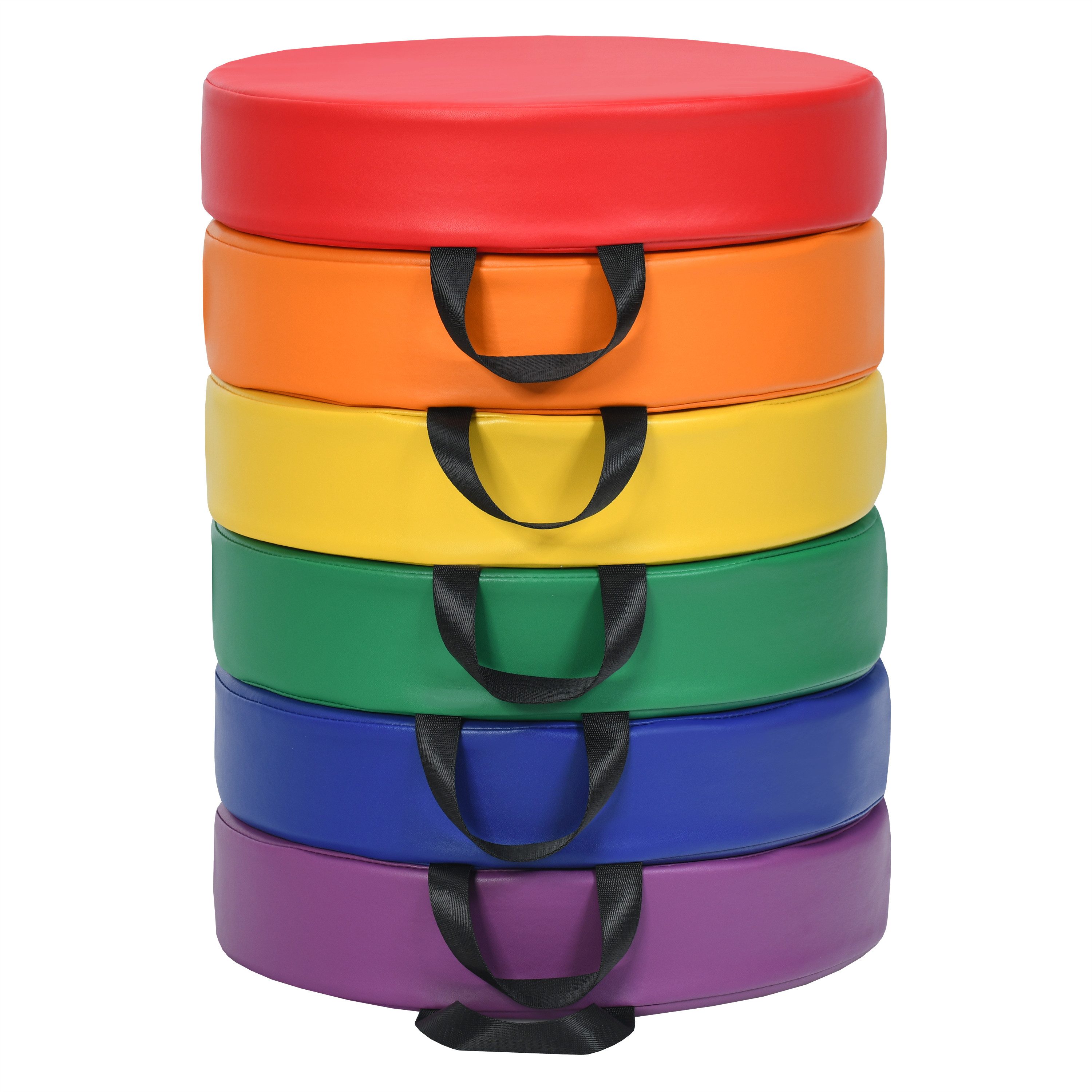 COSTWAY Bodenkissen 6er Set Kinder Sitzkissen, mit Griff & Reißverschluss günstig online kaufen