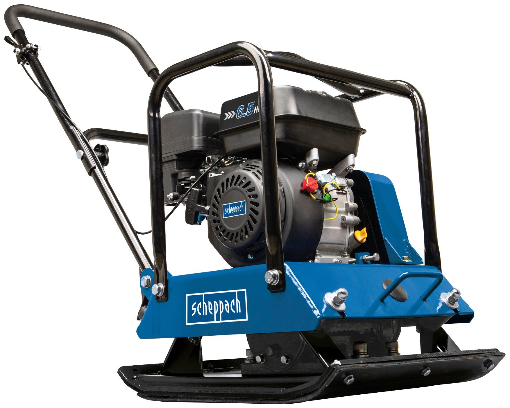 Scheppach Rüttelplatte HP1800S, max. 4200 vpm, (LxB) 55x44 cm, Inklusive Gummimatte für Pflasterarbeiten