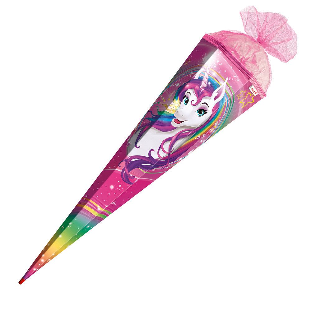 Schultüte Roth Schultüte Einhornportrait eckig Schutzspitze Tüllverschluss 85cm