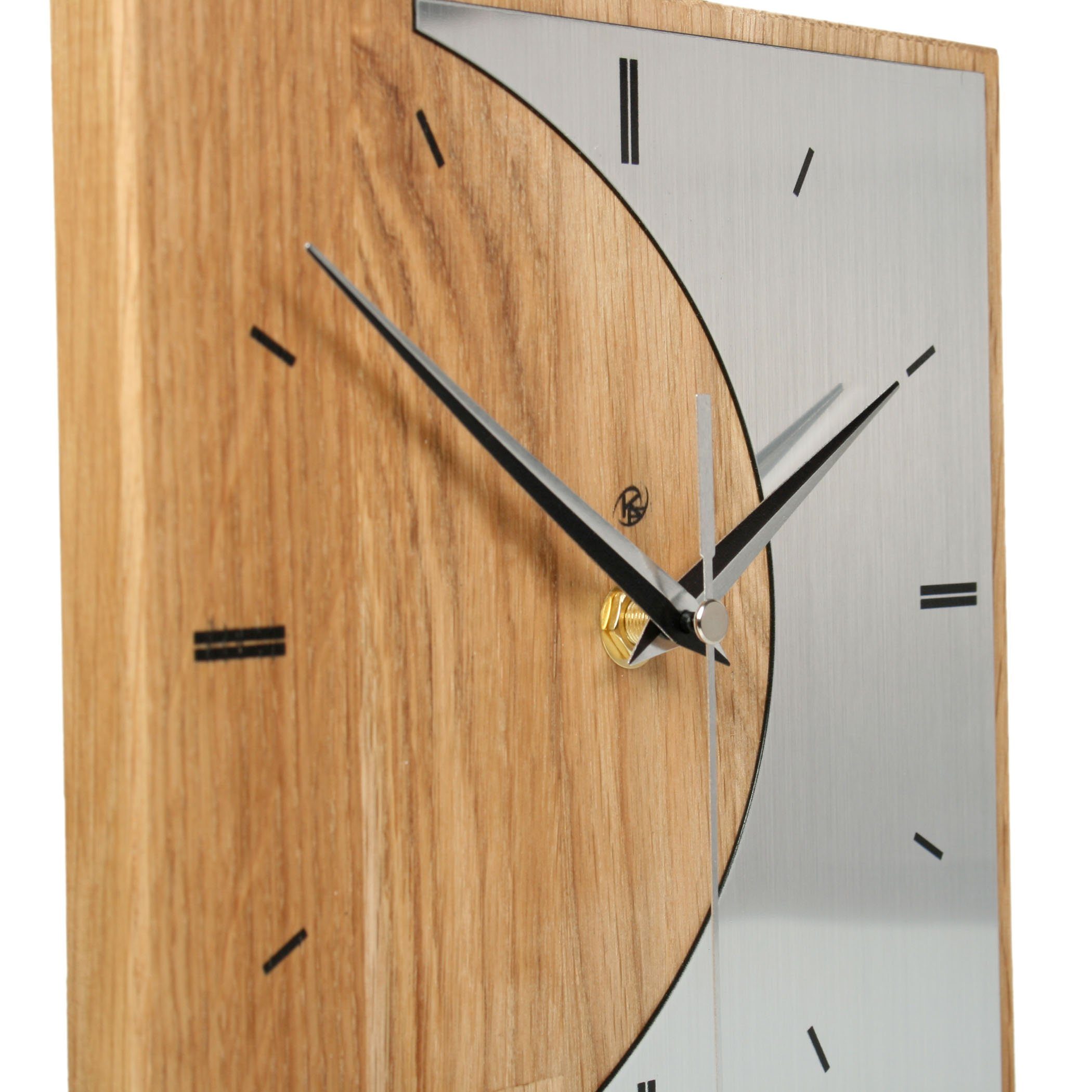 Kreative Feder Standuhr Designer-STANDUHR „Silvermoon“ aus Massivholz, ohne Ticken, Funk- oder Quarzuhrwerk, elegant, außergewöhnlich, modern – Bild 3 von 5