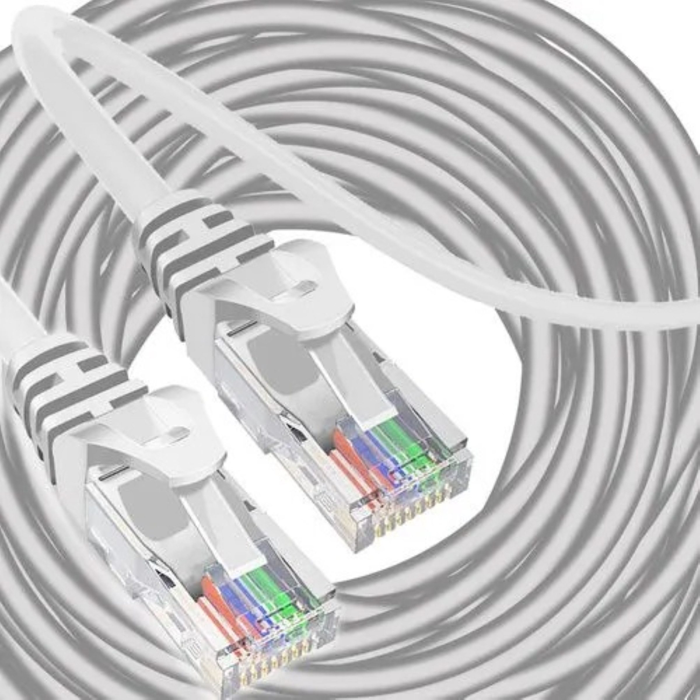 IZOXIS LAN Kabel 30m RJ45 Ethernet Netzwerkkabel Internet Patchkabel Weiß LAN-Kabel, RJ45, RJ45 (3000 cm), 30m Patchkabel mit Knickschutz und stabiler Kupferleiter Struktur