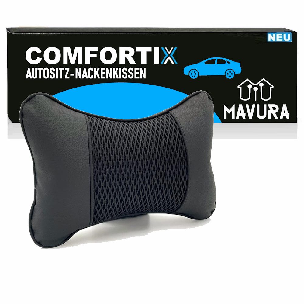 MAVURA Nackenkissen COMFORTIX Auto KFZ Kopfstützen Kissen Nackenstütze Nackenkissen, Kopfkissen Nackenstützkissen Leder