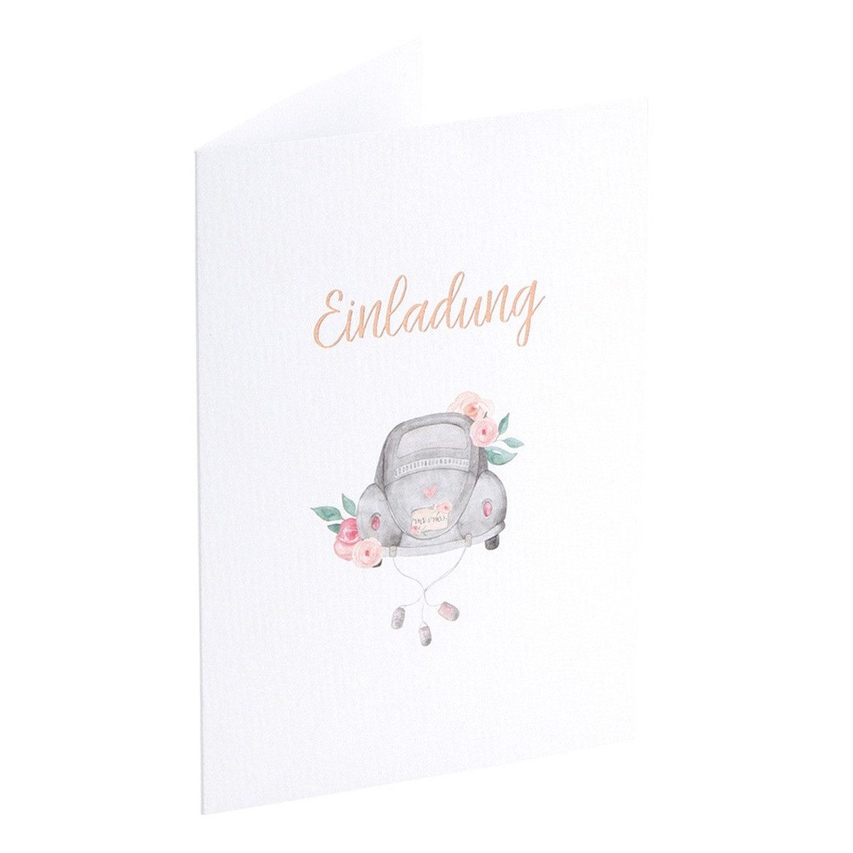 Rössler Hochzeitskarte RÖSSLER Einladungskarte Love is in the Air rosegold 5 Stück