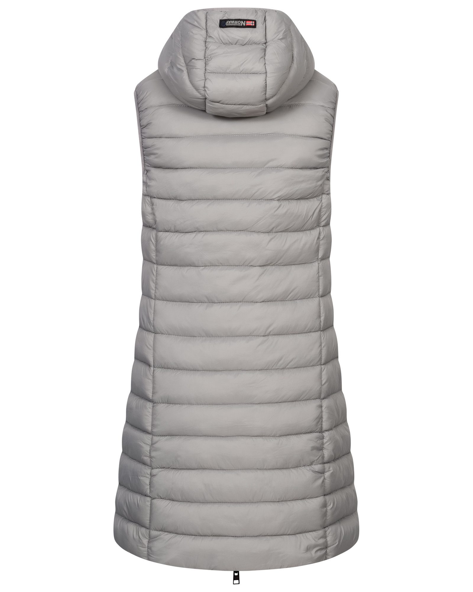 Geographical Norway Steppweste Damen Steppweste Kapuze Übergangs Herbst Windbreaker Lang Weste