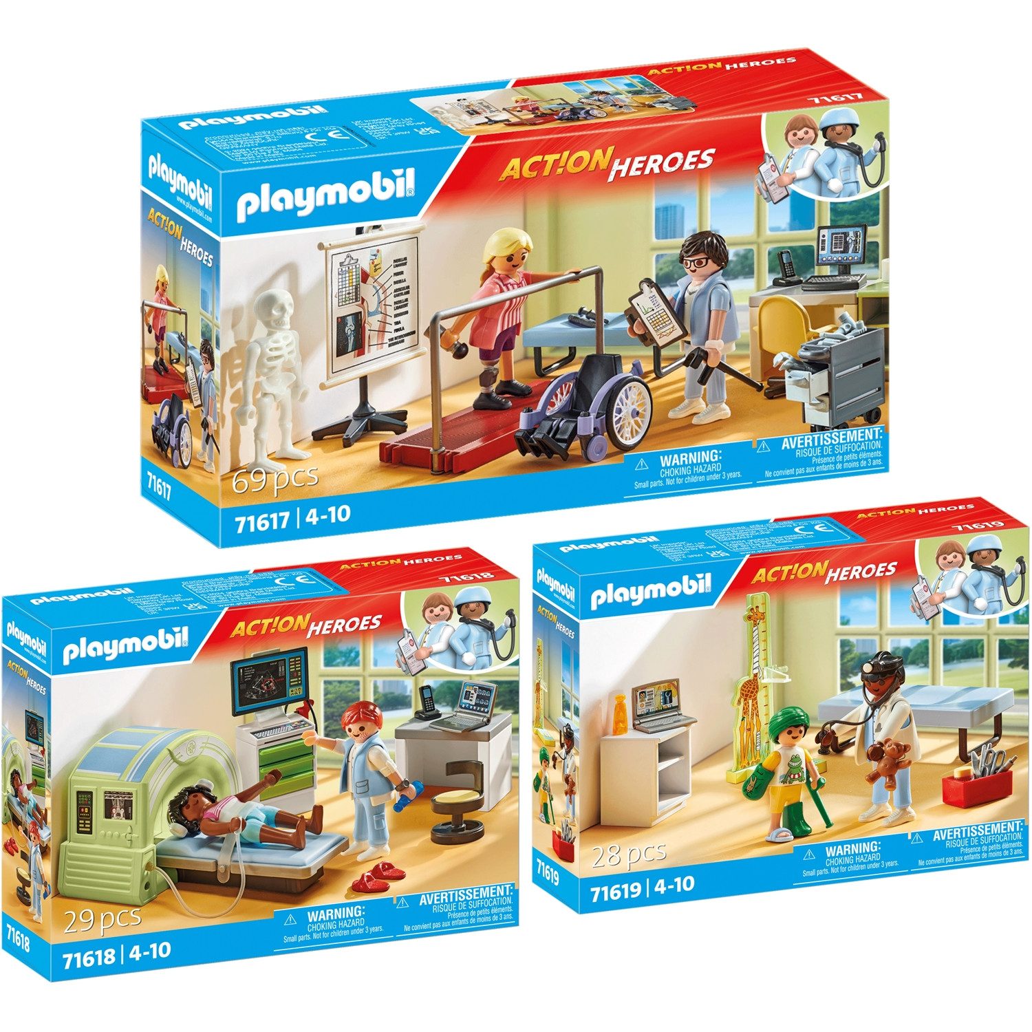 Playmobil® 71617-18-19 3er-Set Orthopädie + MRT + Kinderarzt Konstruktions- günstig online kaufen