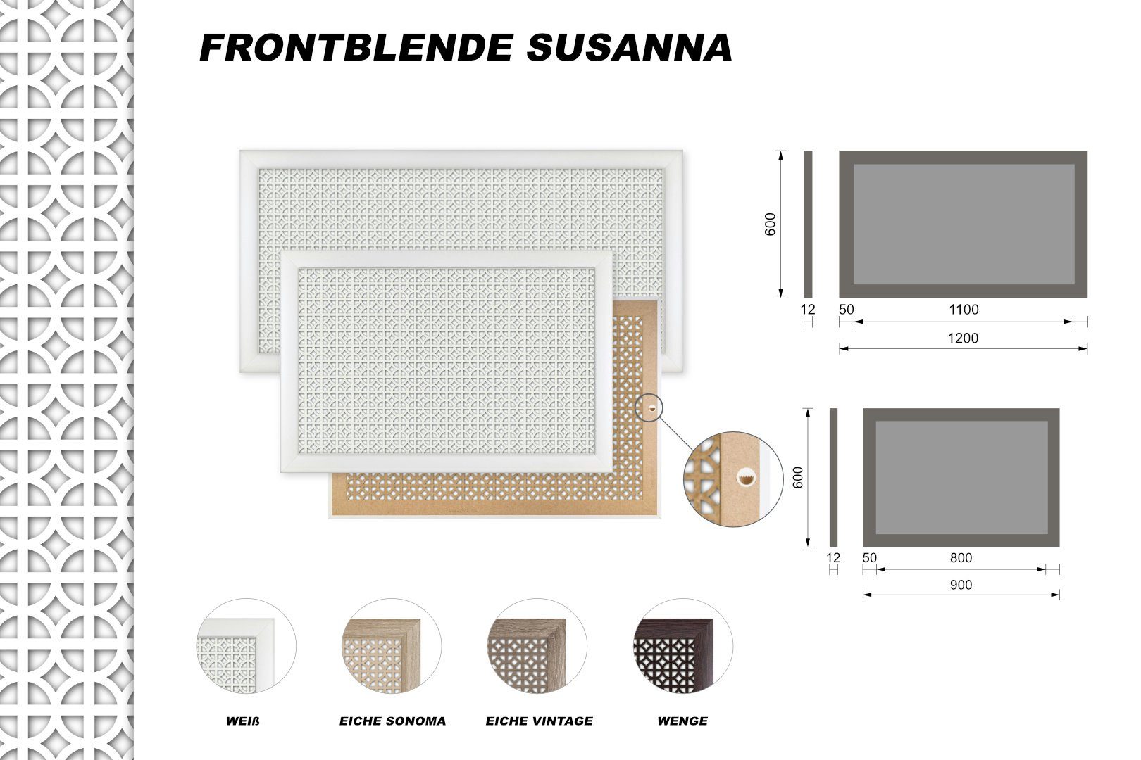 Hexim Heizungsverkleidung, Zubehör für Heizkörperverkleidung Susanna günstig online kaufen