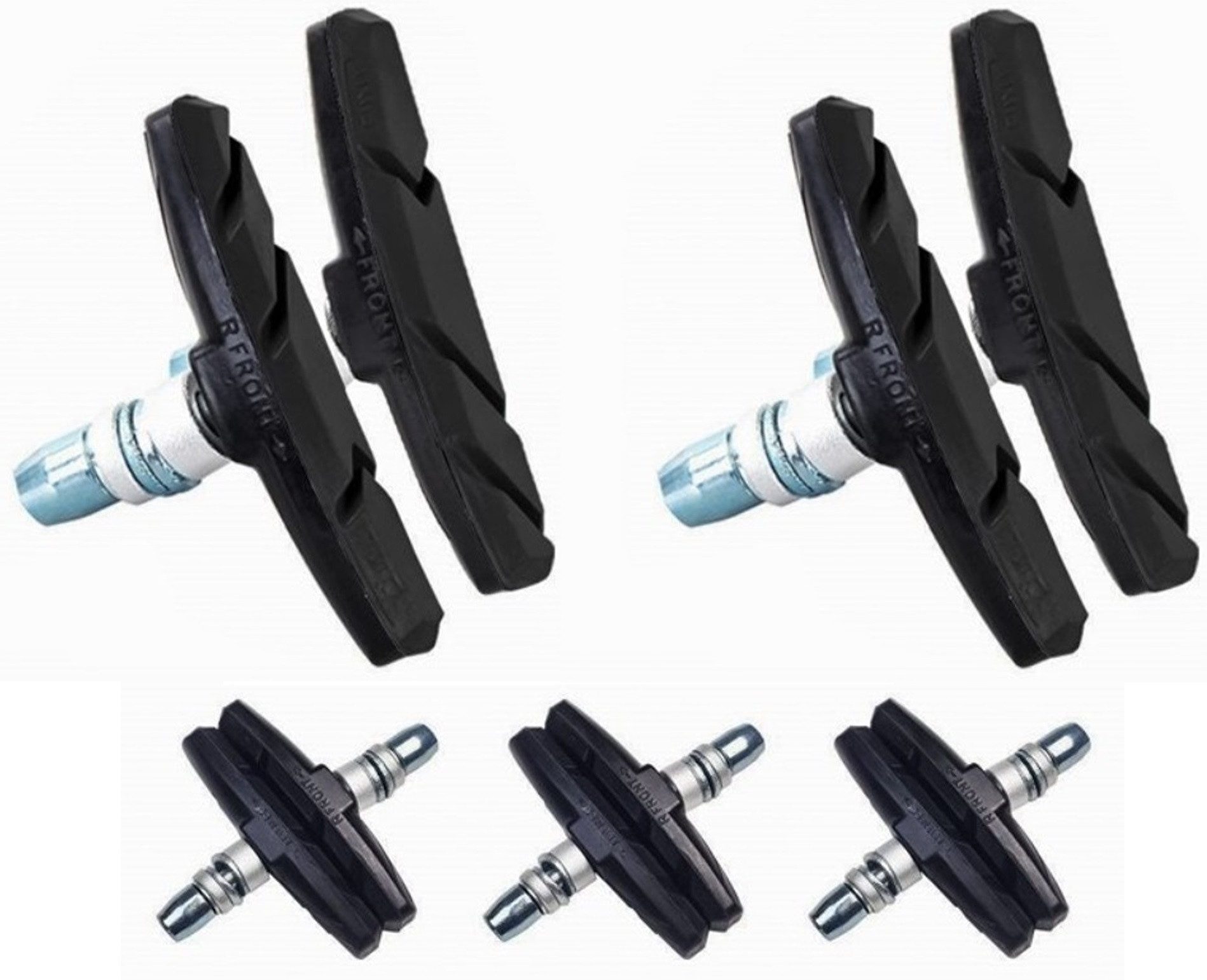 V-Brake 10 Stück Fahrrad Bremsen Set für Shimano, 5 Paar Bremsschuhe schwarz