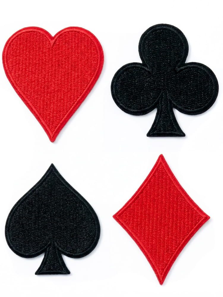 Kostüm Kartenspiel Patches Aufnäher 4Stk Set