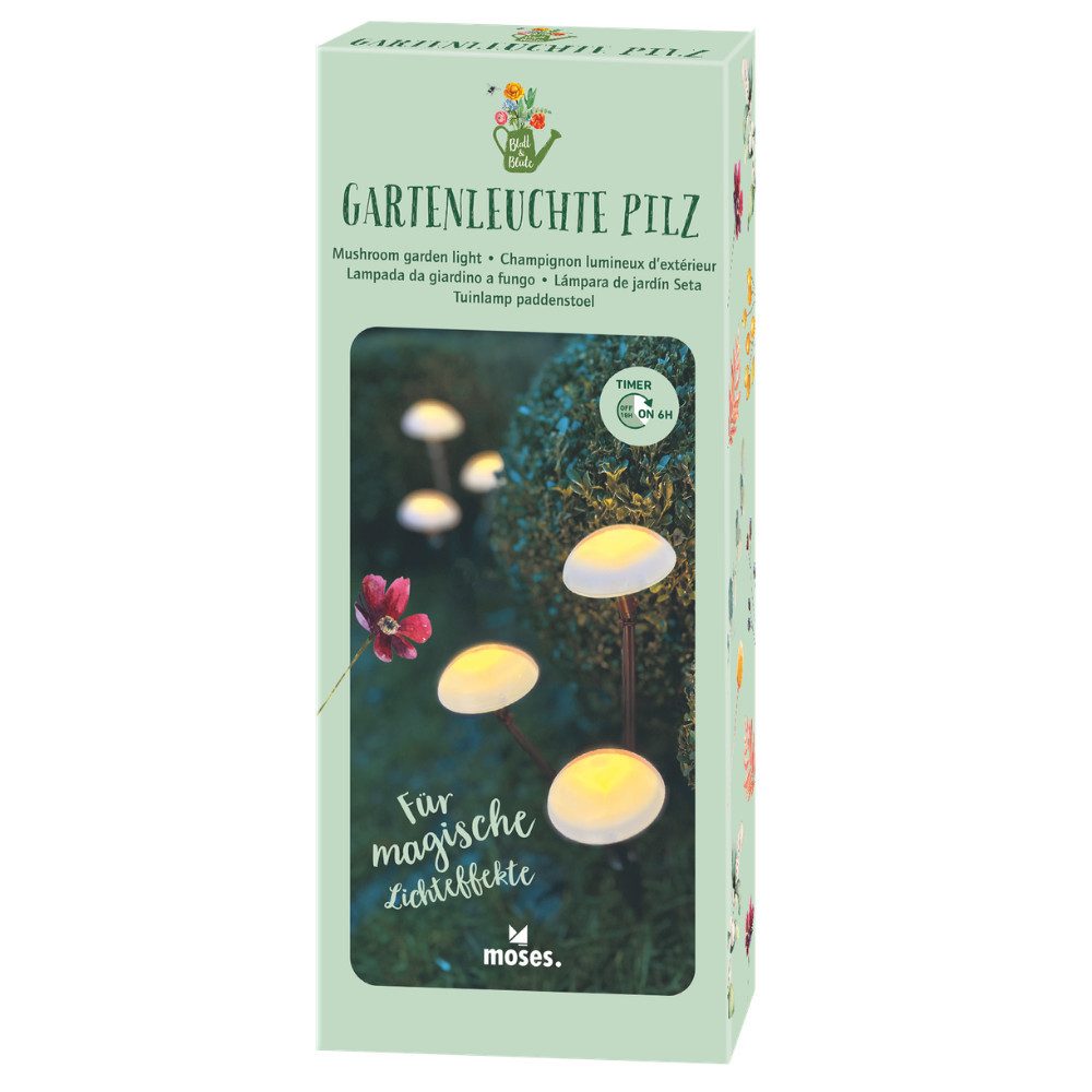 Moses. Verlag LED Solarleuchte Blatt & Blüte Gartenleuchte Pilz