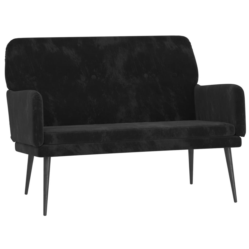 furnicato Sitzbank Schwarz 108 x 79 x 79 cm aus Samt und Metall (1-St)