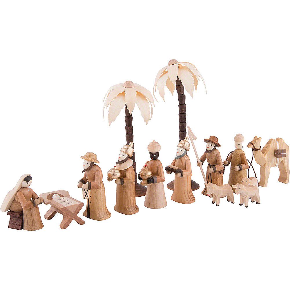 Seiffener Kunsthandwerk Theo Lorenz Dekofigur Krippenfiguren Set - 14 teilig von Theo Lorenz Kunsthandwerk