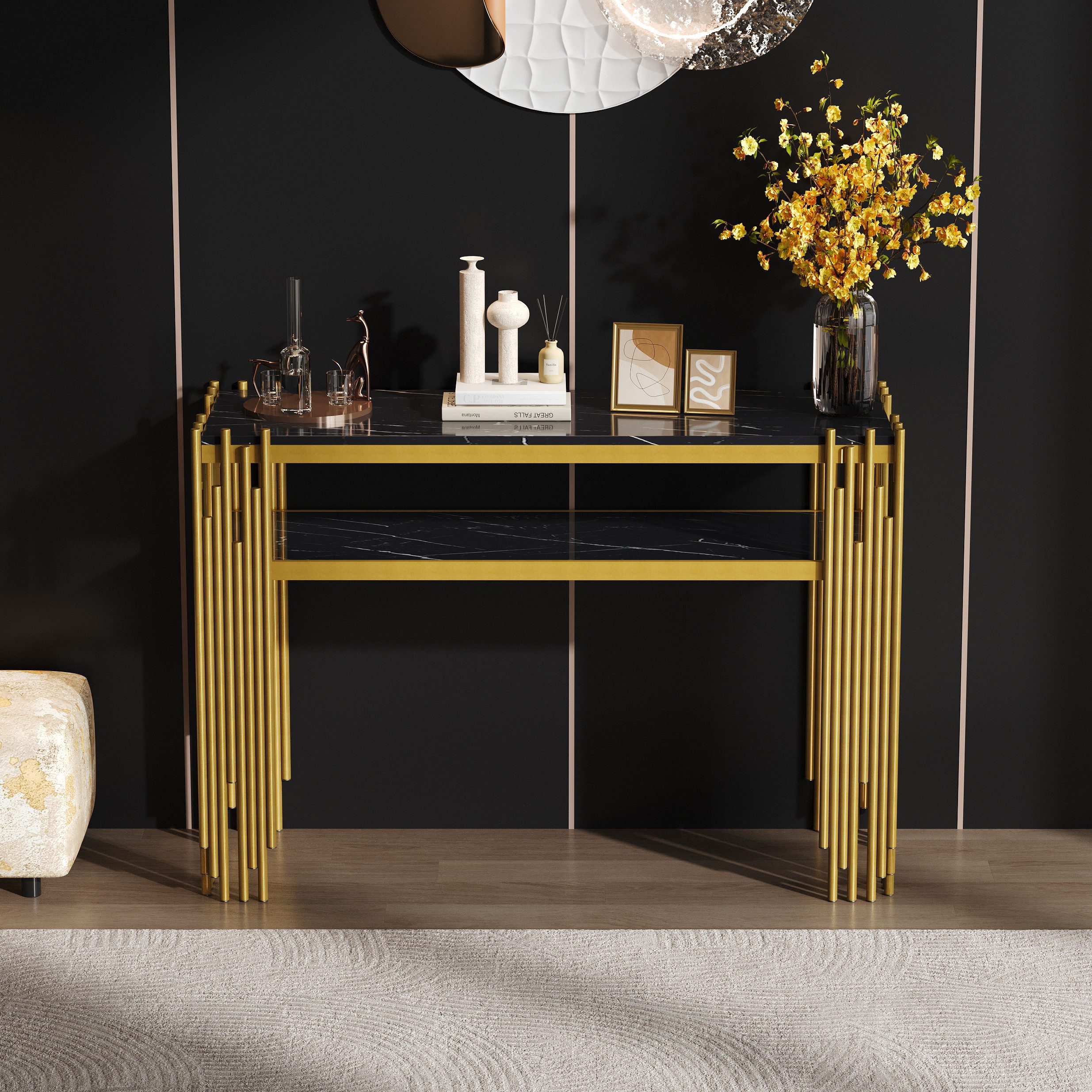 OKWISH Beistelltisch Mid-Century (Konsolentisch, Flurtisch, 1-St., günstig online kaufen