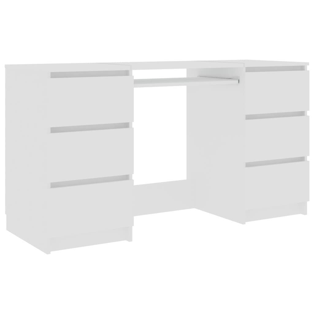 vidaXL Schreibtisch Schreibtisch Weiß 140x50x77 cm Holzwerkstoff