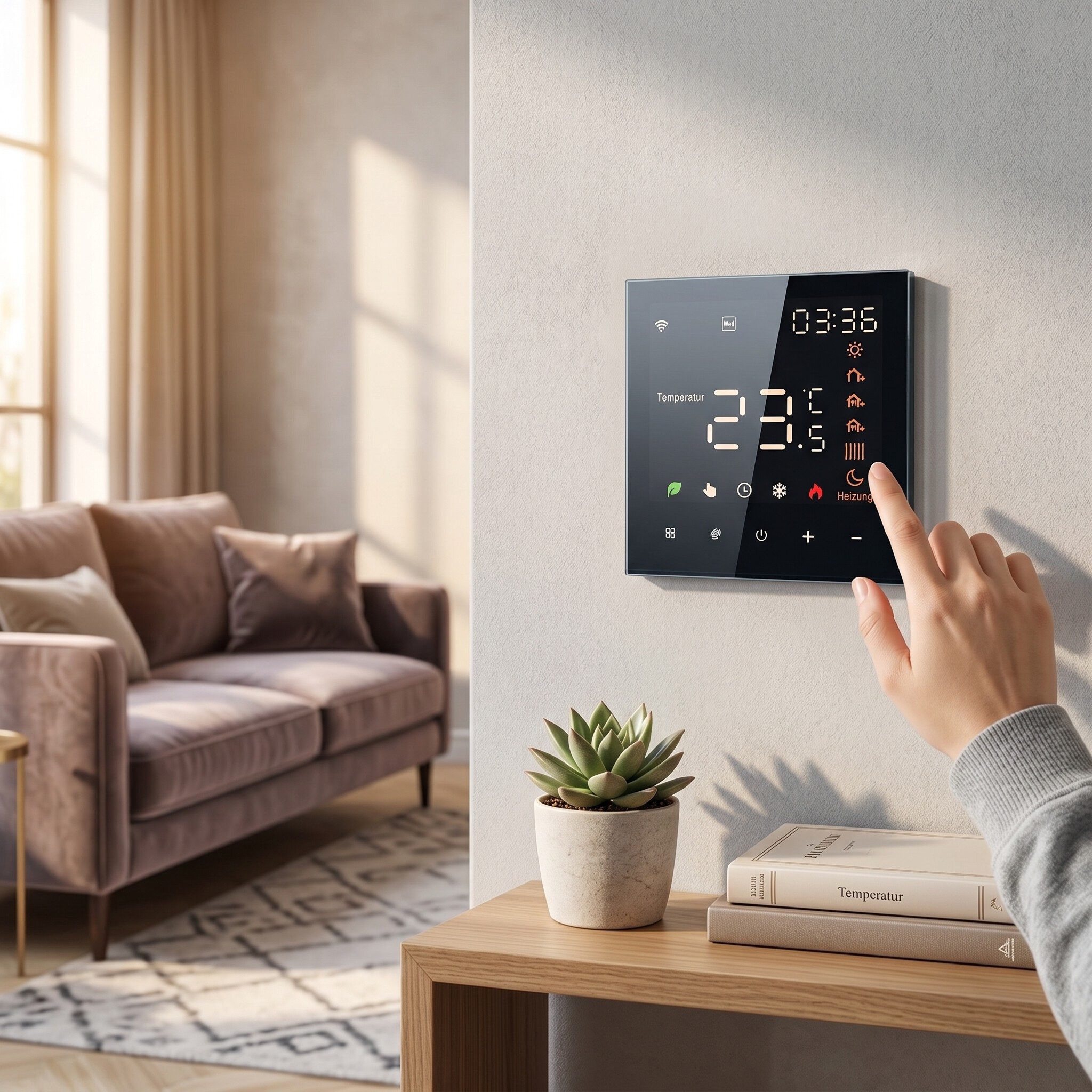 GARRYFIZH Raumthermostat Raumthermostat Digital Raumtemperaturregler, Programmierbare Funktionen Untertemperaturschutz NTC-Temperatursensor