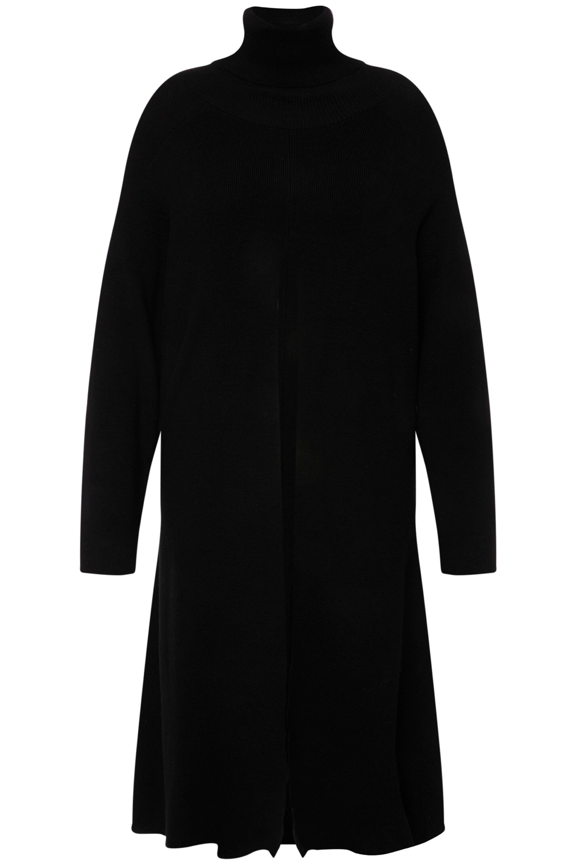 Ulla Popken Strickpullover Long-Pullover A-Linie Stehkragen Langarm günstig online kaufen