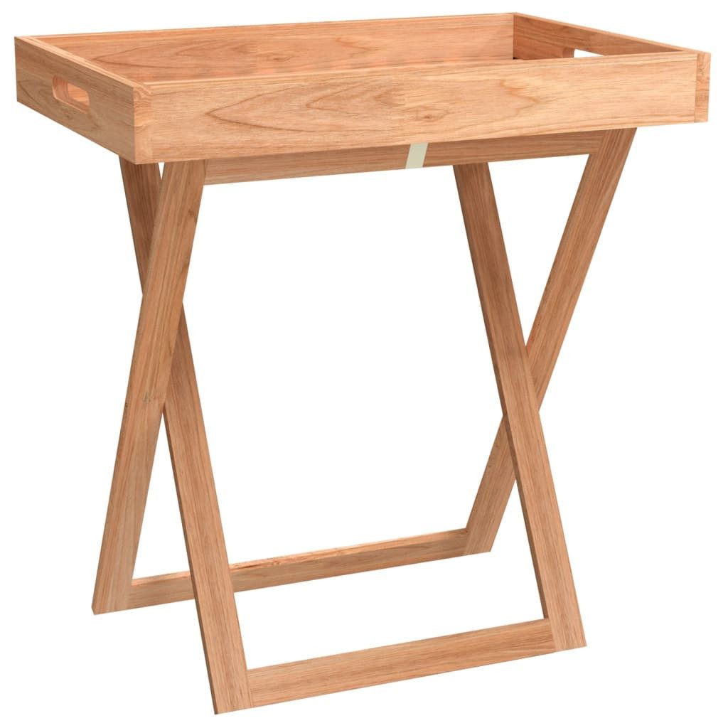 Klapptisch Tabletttisch Klappbar 52x36x56,5 cm Massivholz Nussbaum