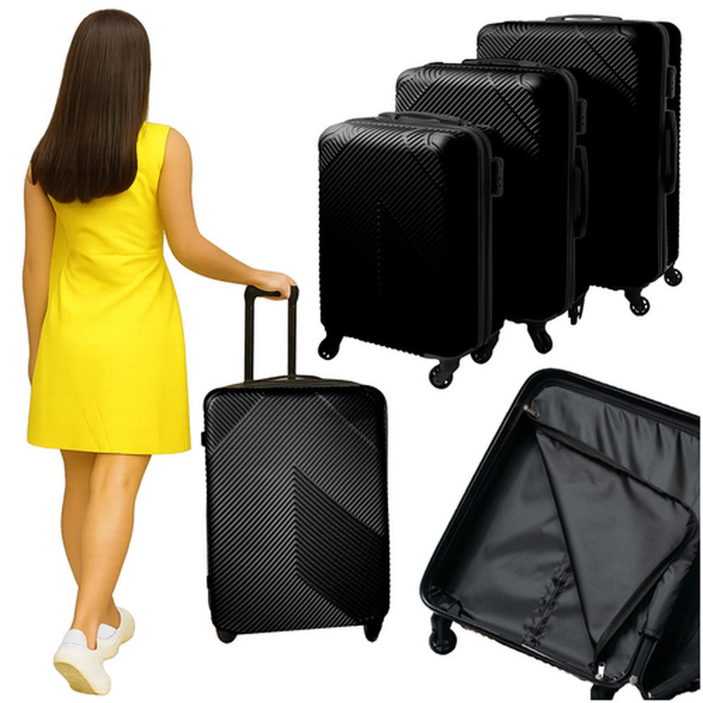 Trizand Kofferset 3-in-1-Kofferset Reisekoffer, 4 Rollen, (Spar-Set, 3 tlg., verreisen), Set mit 39 l, 70 l und 99 l Volumen für Urlaube oder Geschäftsreisen