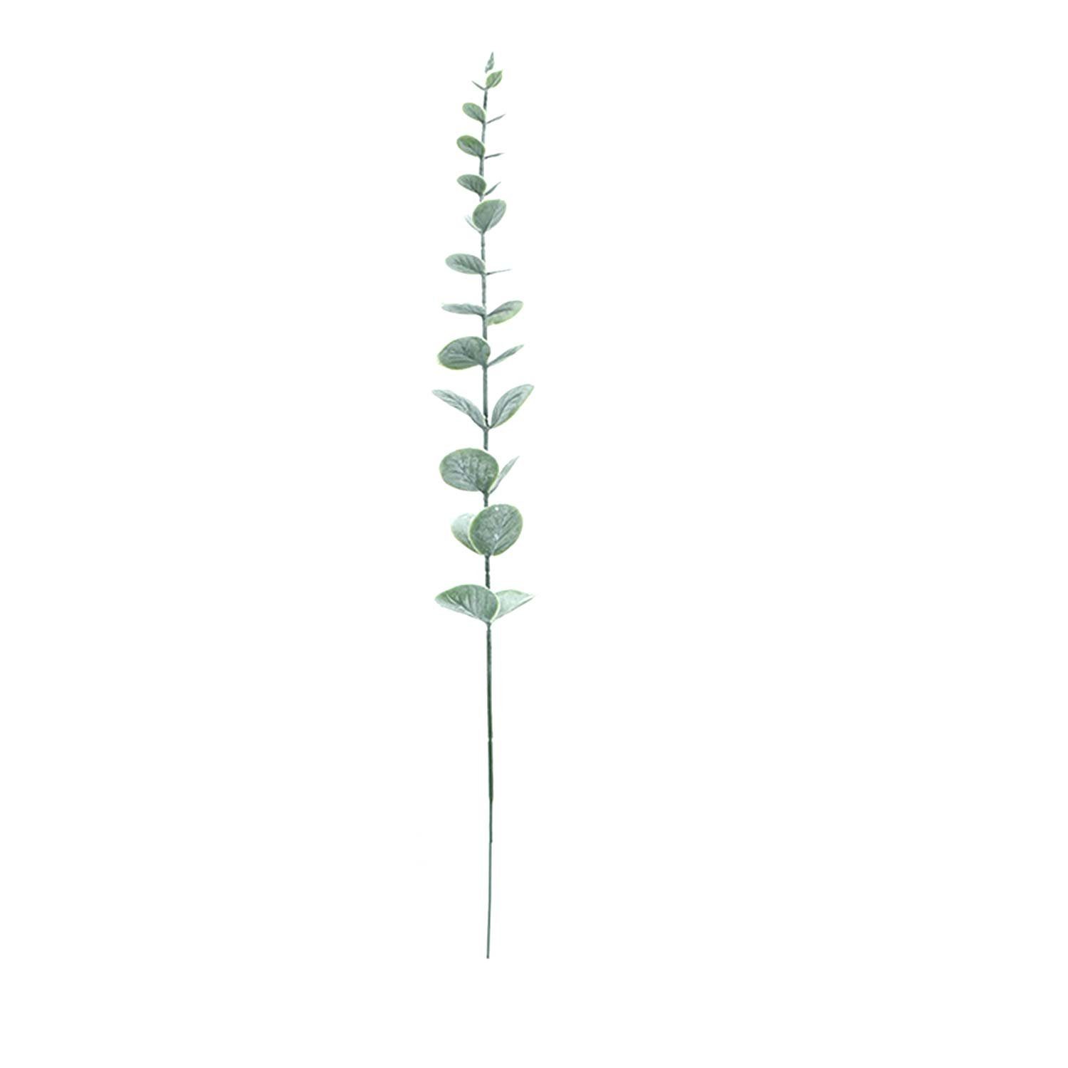 Kunstpflanze Künstliche Blätter Eukalyptus-Blätter -stiele, MAGICSHE Dunkelgrün Frost