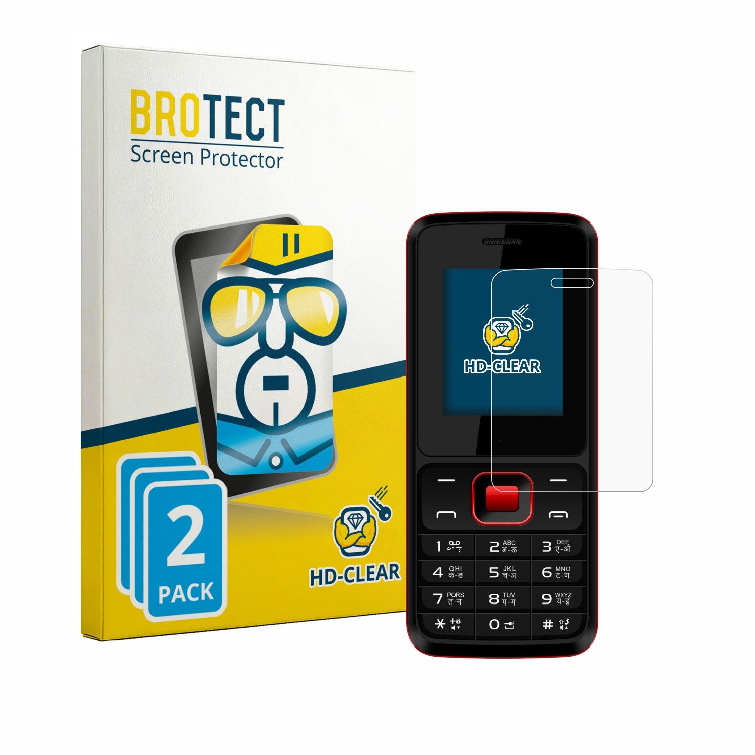 BROTECT Displayschutzfolie Schutzfolie für Karbonn K19 Rock, 2 Stück, Displayschutz Schutz Folie Klar Transparent