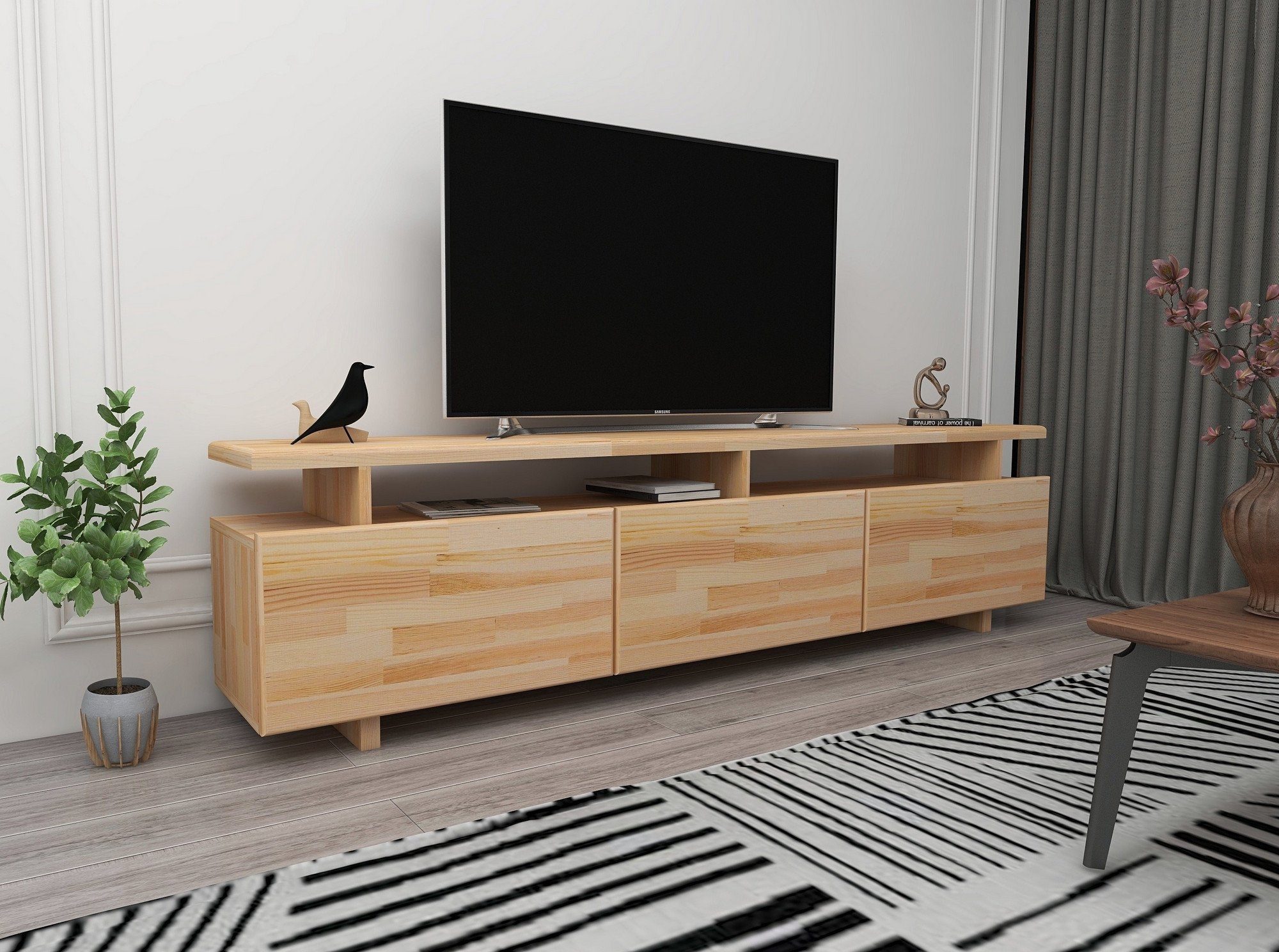 Skye Decor TV-Schrank Schränke, 52x174x30 cm, 100% Kiefer Massivholz