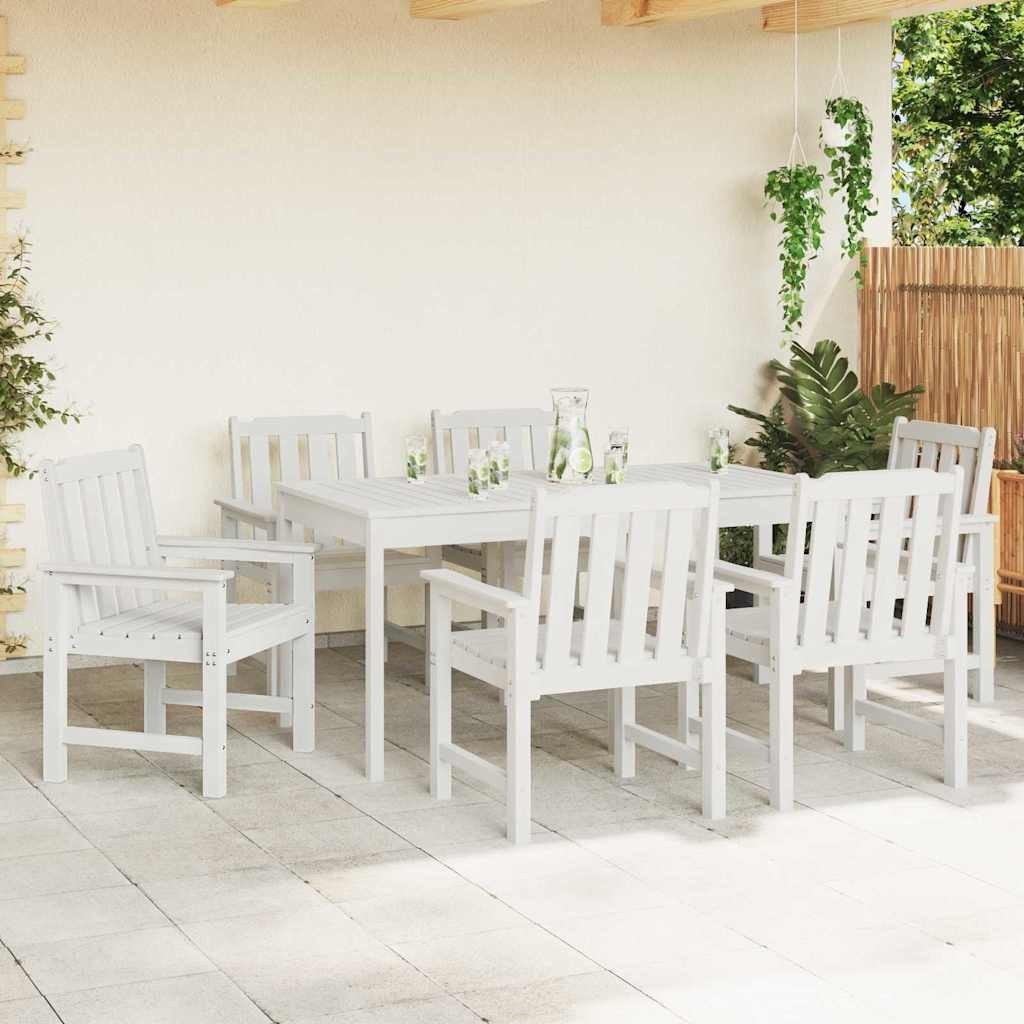 vidaXL Gartenstuhl Gartenstuhl 6 stk. Weiß Polyethylen (6 St)