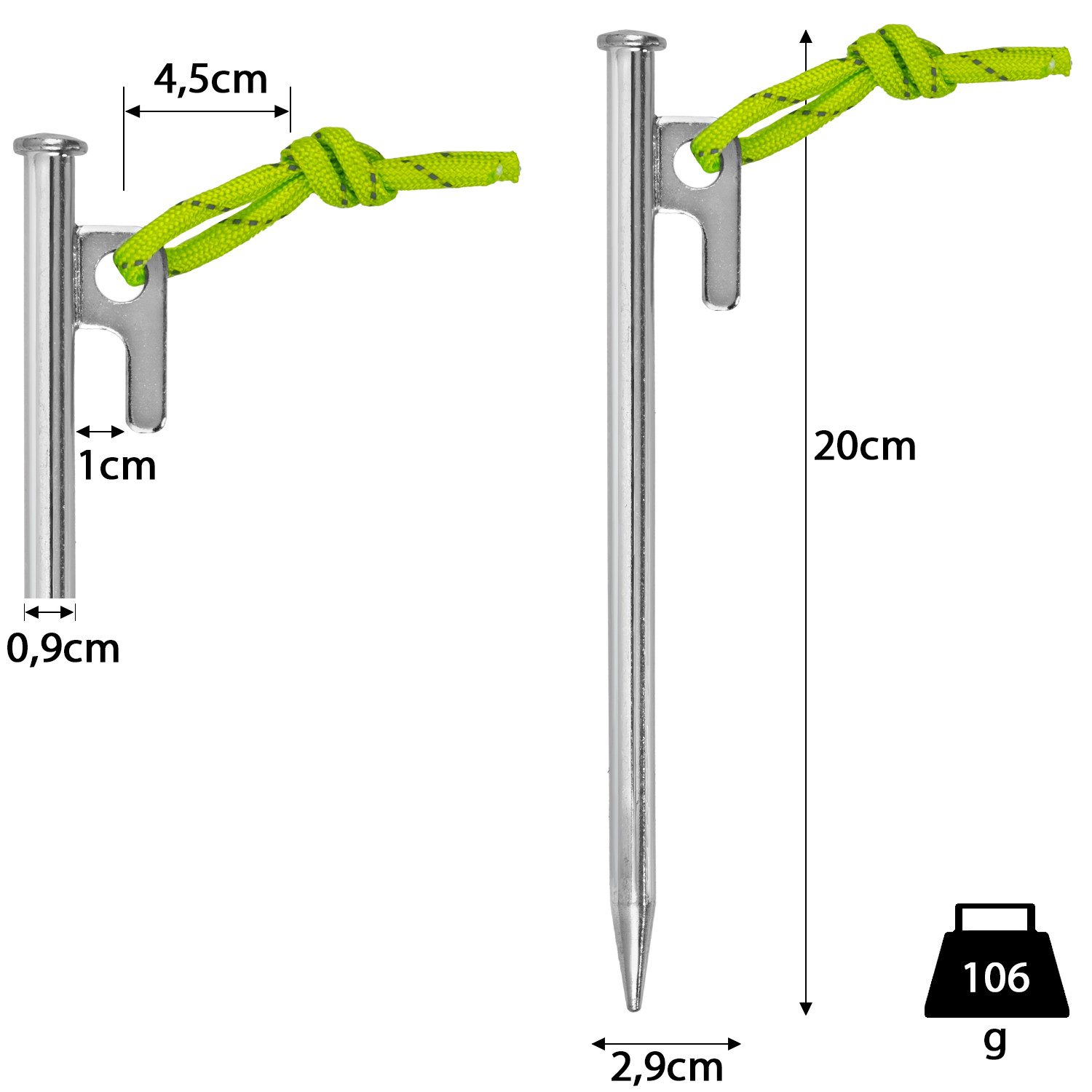 Moritz Zelthering Zelthering 1 Stk. 20 cm mit P-Haken, (1-St)