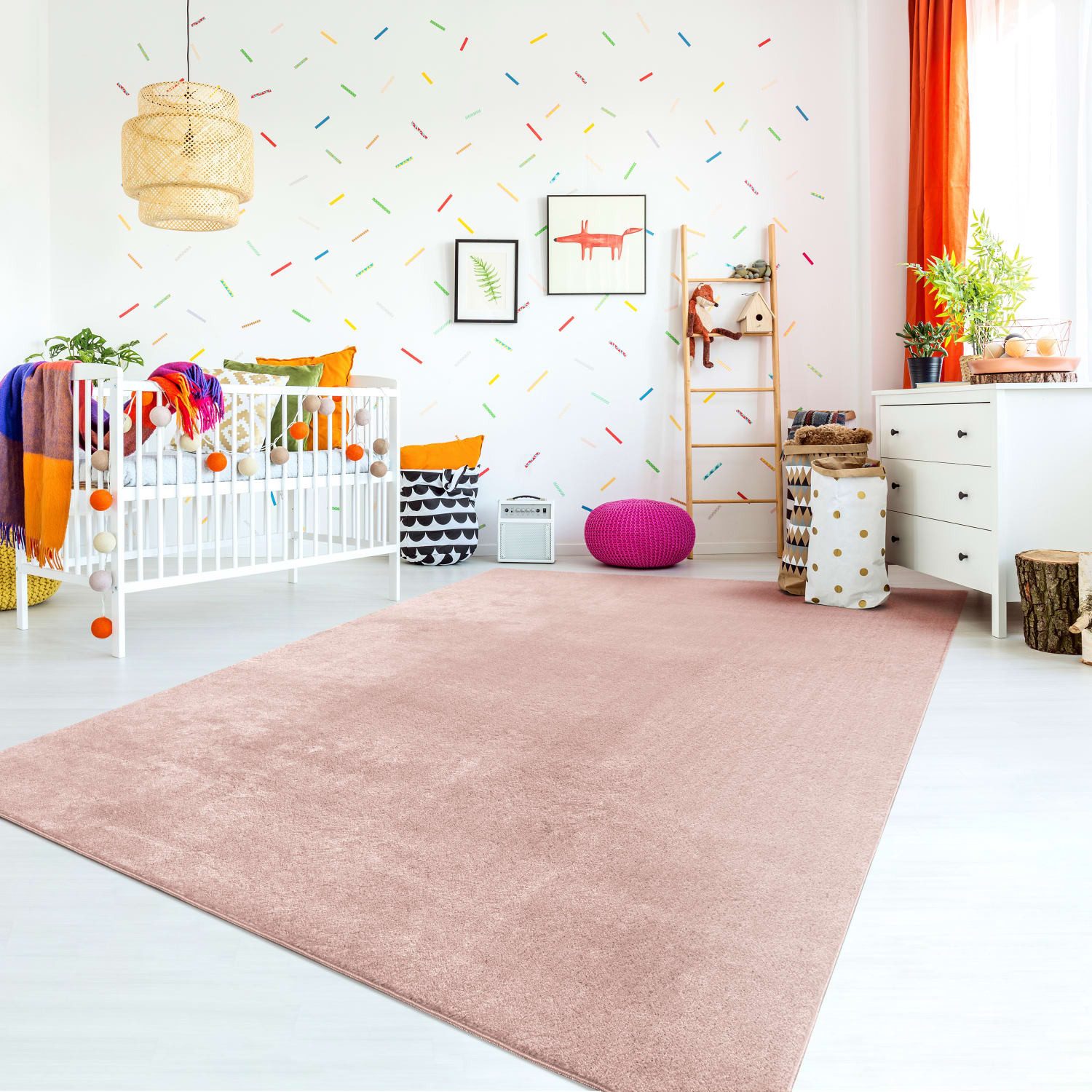 TT Home Teppich Diele, Esszimmer, Flur, Schlafzimmer, Wohnzimmer, Rechteckig, Höhe: 14 mm, Wohnzimmer Kurzflor Einfarbig Modernes Design Waschbar