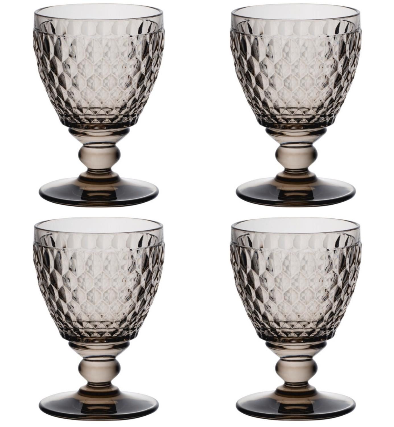 Villeroy & Boch Weißweinglas Boston Coloured, Kristallglas, Spülmaschinengeeignet, Grau, Motiv: Boston, Höhe: 12cm